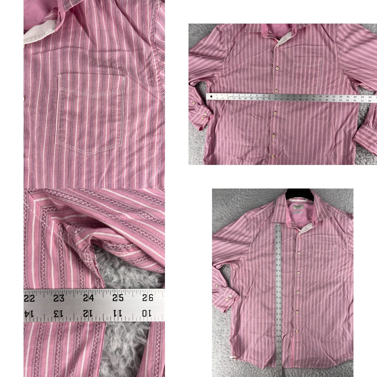 Tommy Bahama Tommy Bahama Shirt Mens XL Pink White Button-Up Stripe Cotton Size US XL / EU 56 / 4 - 8 Thumbnail