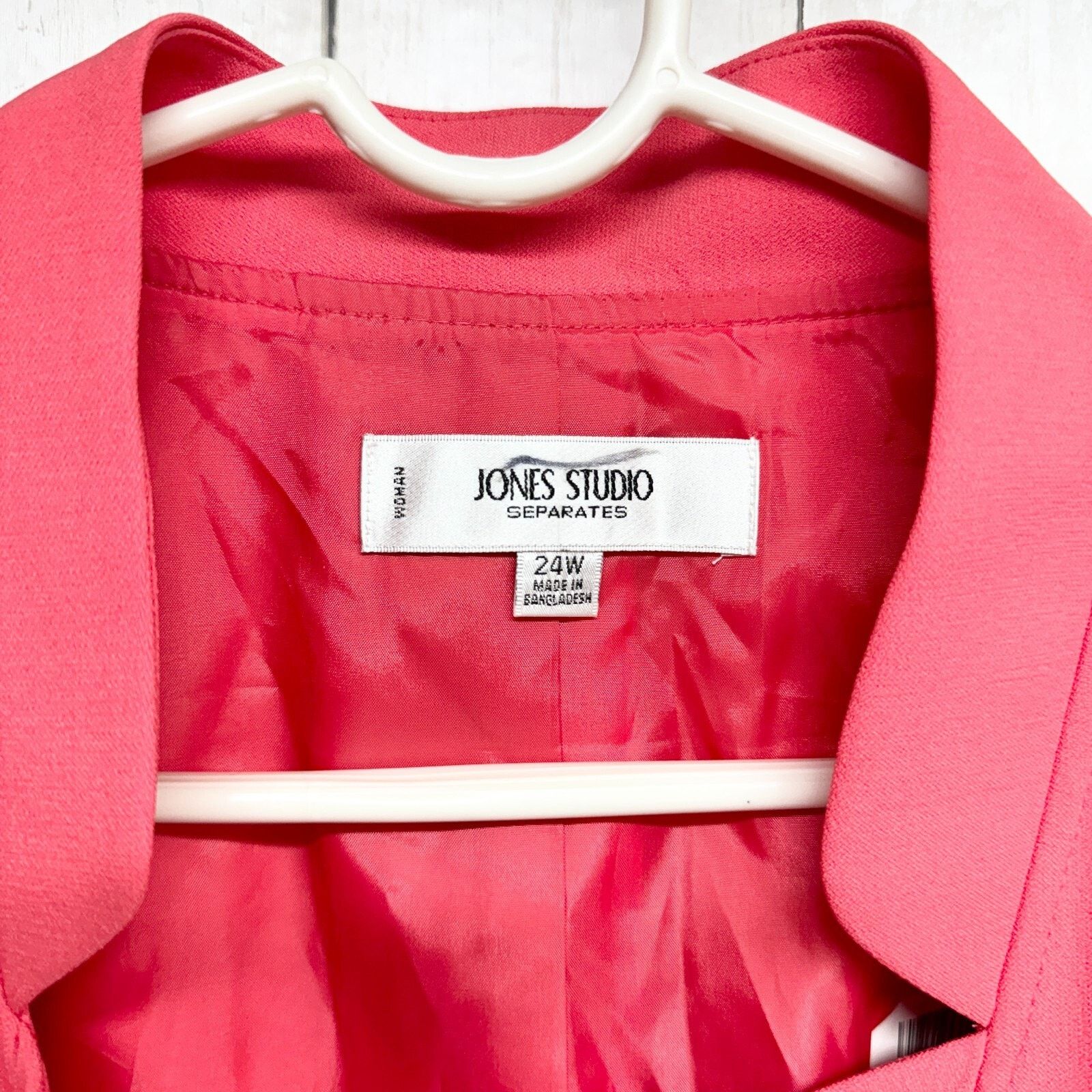 Jones New York Jones New York Jacket 24W Single Button Hot Pink Coat Blazer Size 4XL / US 24-26 - 2 Thumbnail