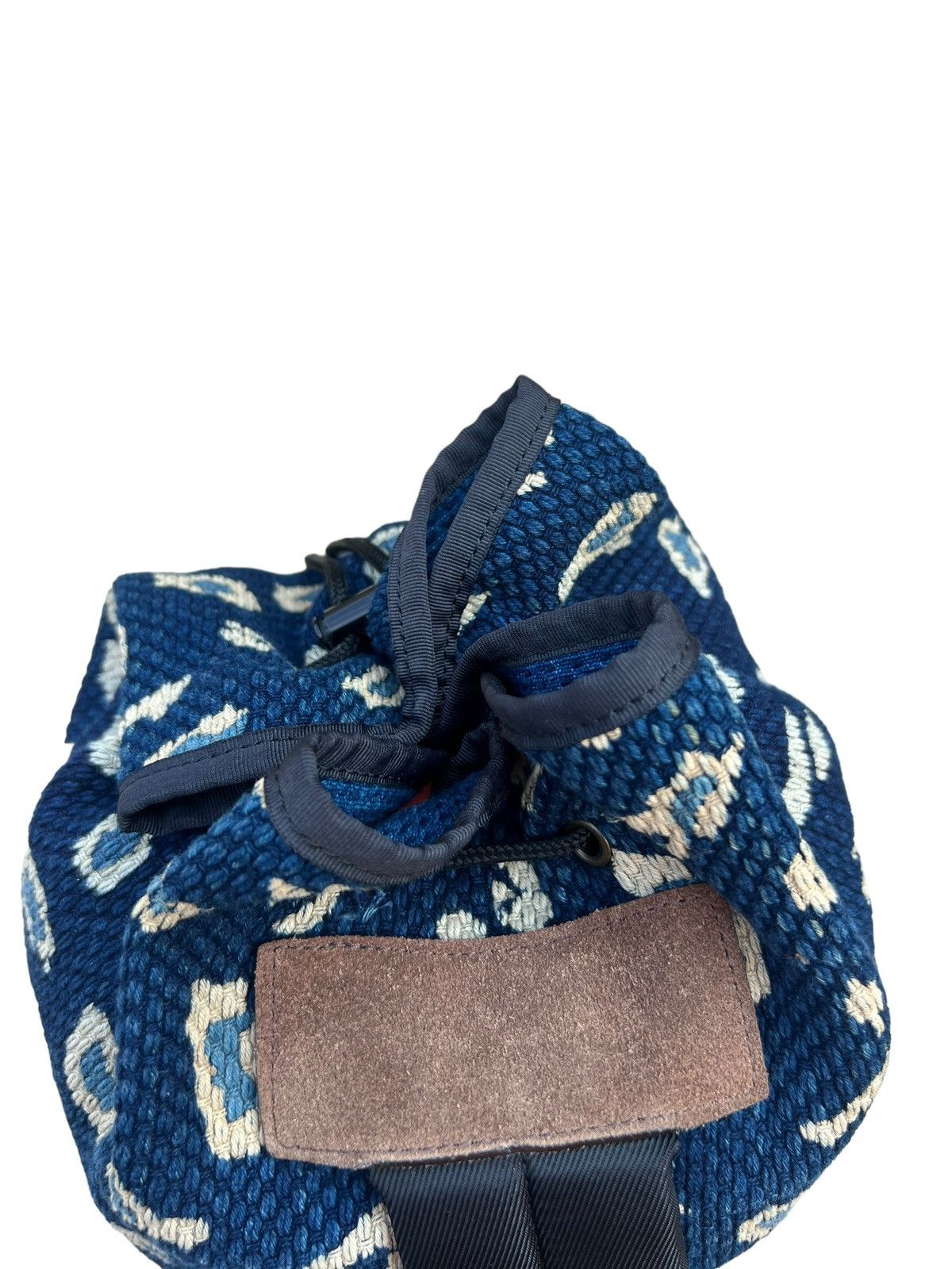 Indigo RARE! Vintage Japan Indigo Sashiko Kendo Suede Leather Bag Size ONE SIZE - 8 Thumbnail