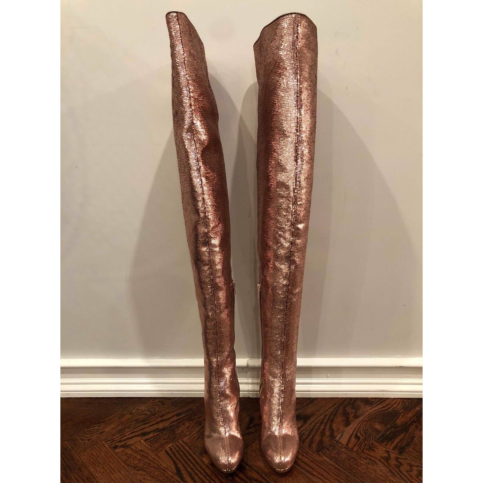 Christian Louboutin Christian Louboutin Moulin Noir 120 Nude Pink Sequin Thigh Size US 6 / IT 36 - 4 Thumbnail