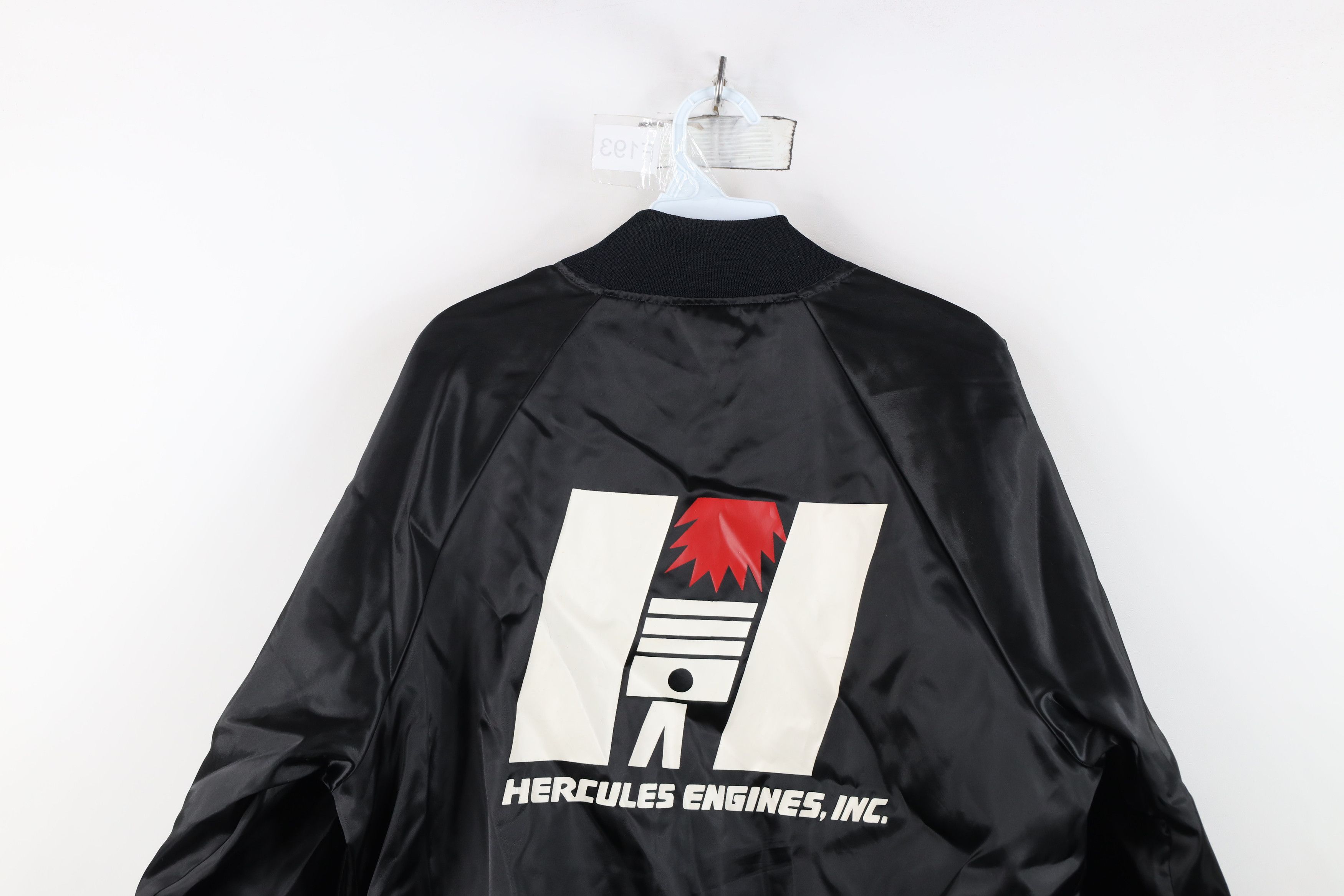 Vintage Vintage 80s Hercules Engines Racing Satin Bomber Jacket USA Size US L / EU 52-54 / 3 - 14 Thumbnail