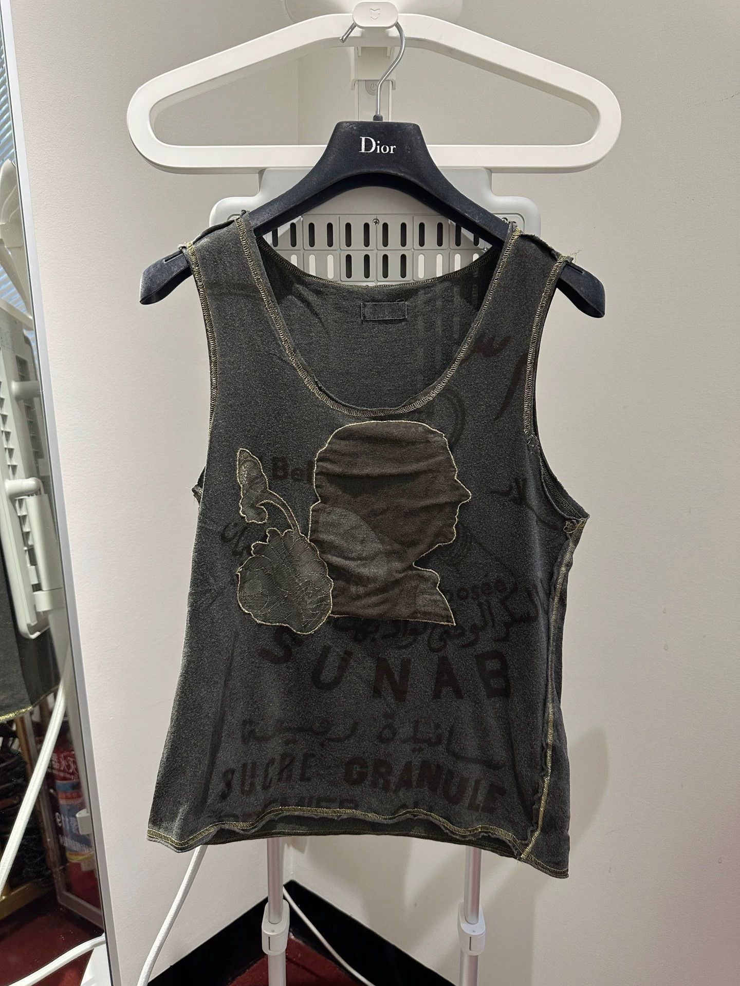 Share Spirit Homme ShareSpirit Black Gray Colorblocked Lace Figure Tank Size XS / US 0-2 / IT 36-38 - 2 Thumbnail