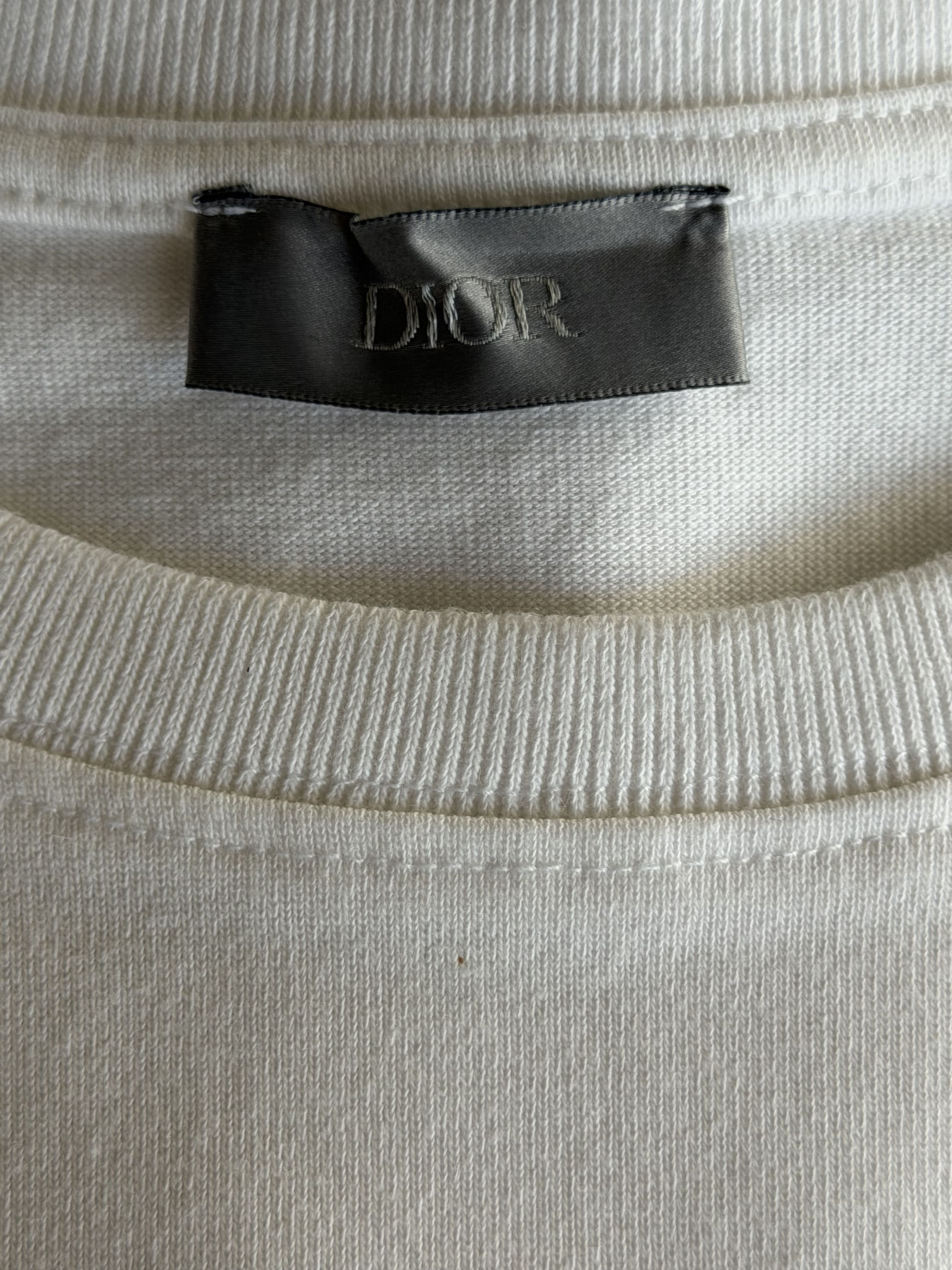Dior Dior White & Yellow CD Icon Embroidered T-Shirt Size US M / EU 48-50 / 2 - 3 Thumbnail