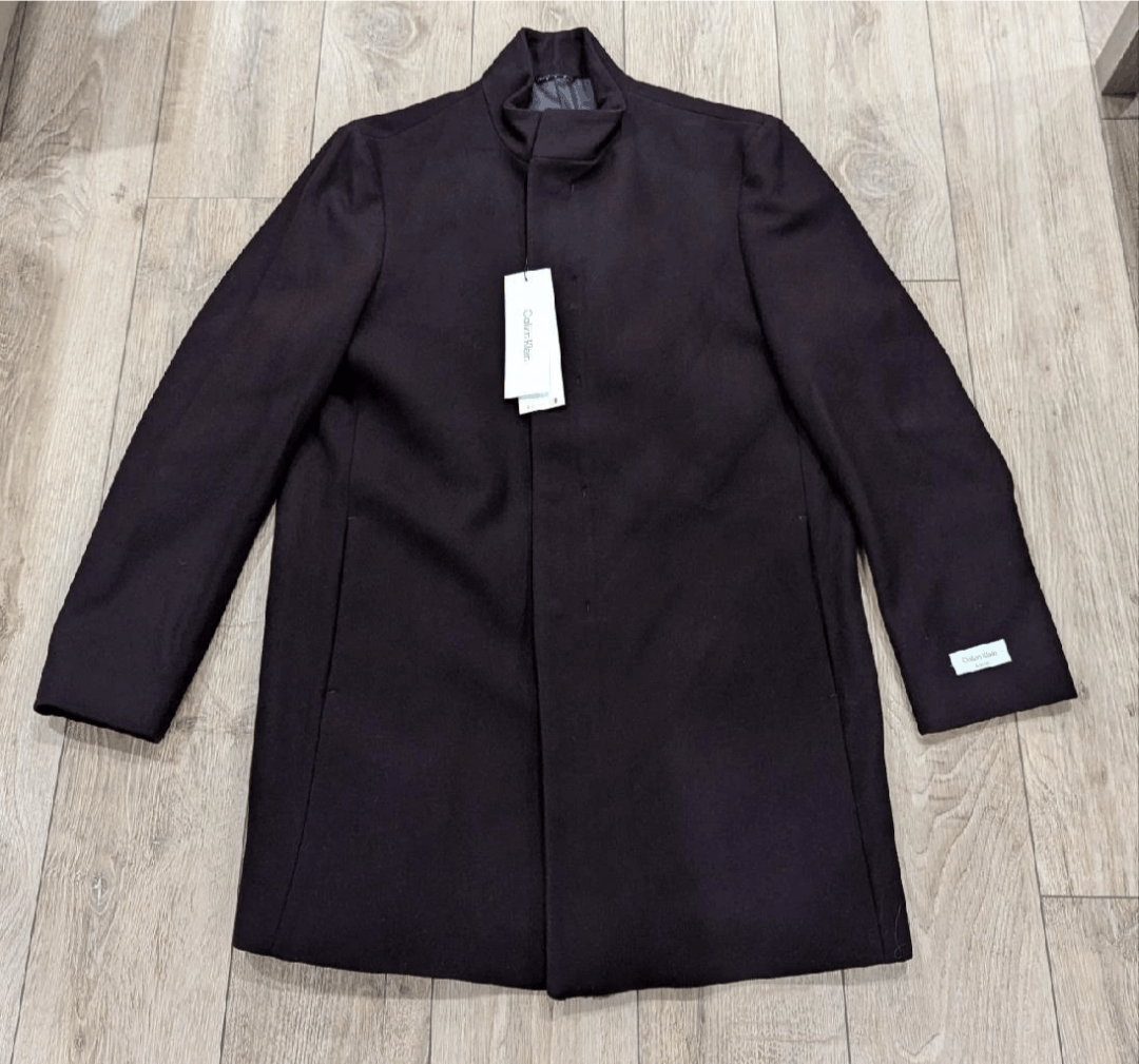 Calvin Klein Calvin Klein Slim Fit Wool-Blend Coat Wine 46R Size US XL / EU 56 / 4 - 1 Thumbnail