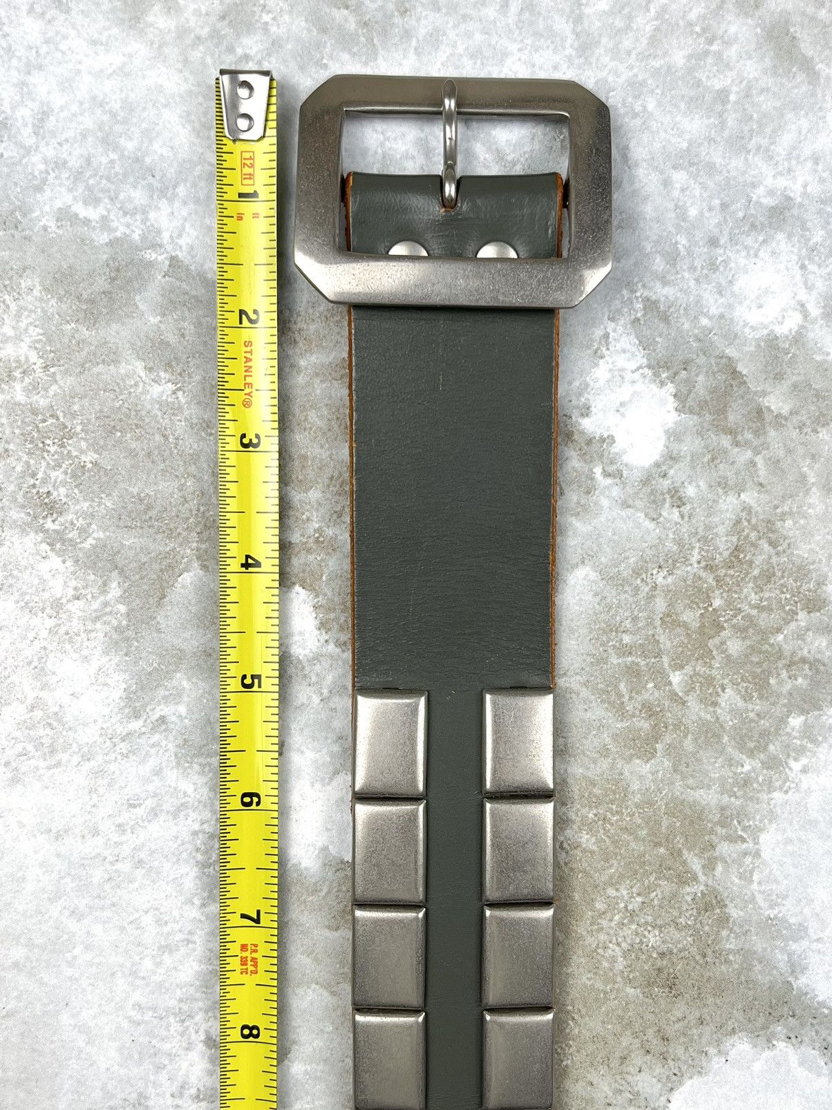 Undercover Undercover Archive Rectangle Studded Leather Belt Gray Size ONE SIZE - 8 Thumbnail