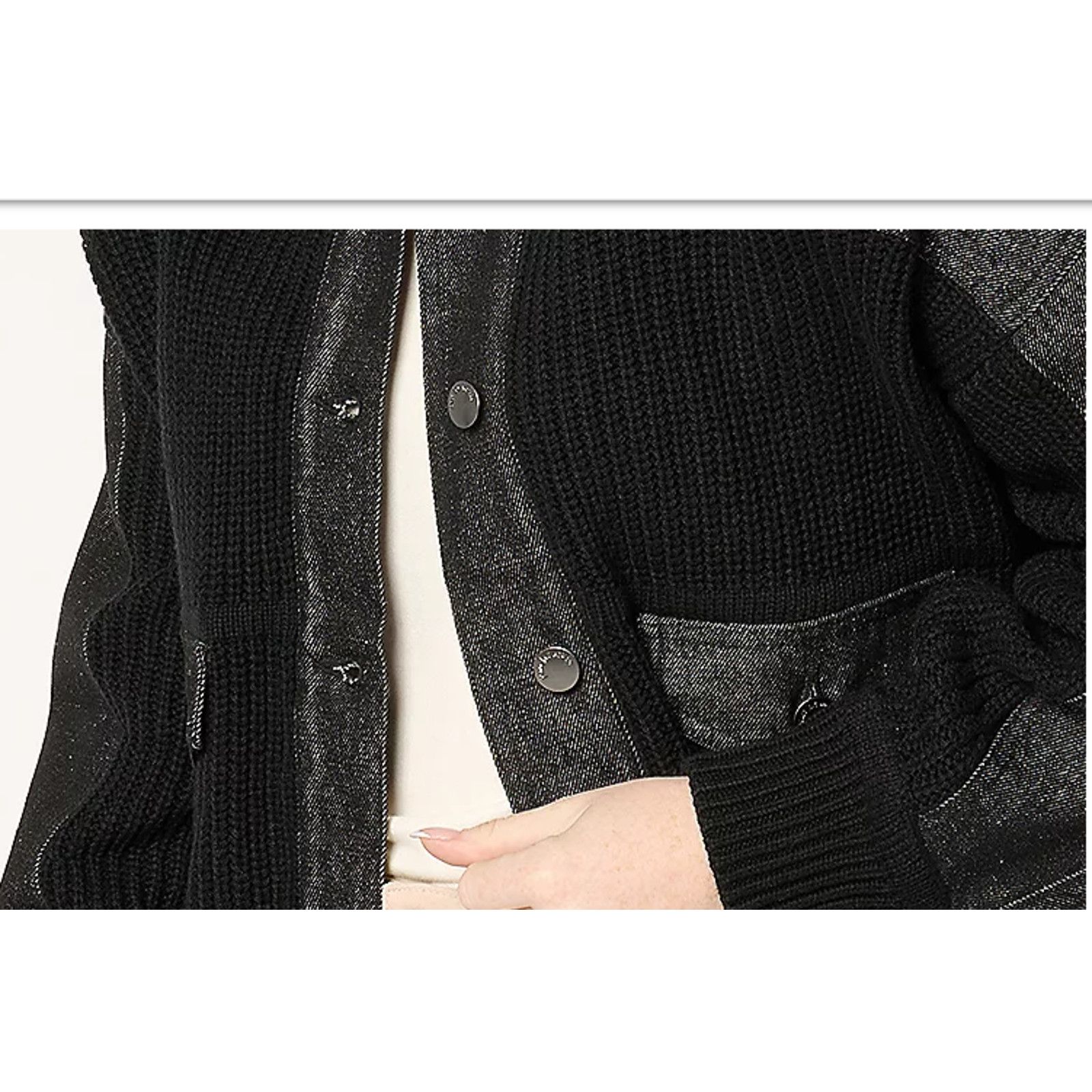 & Other Stories Peace Love World with Denim Details Black 1X A668343 Size XL / US 12-14 / IT 48-50 - 2 Thumbnail