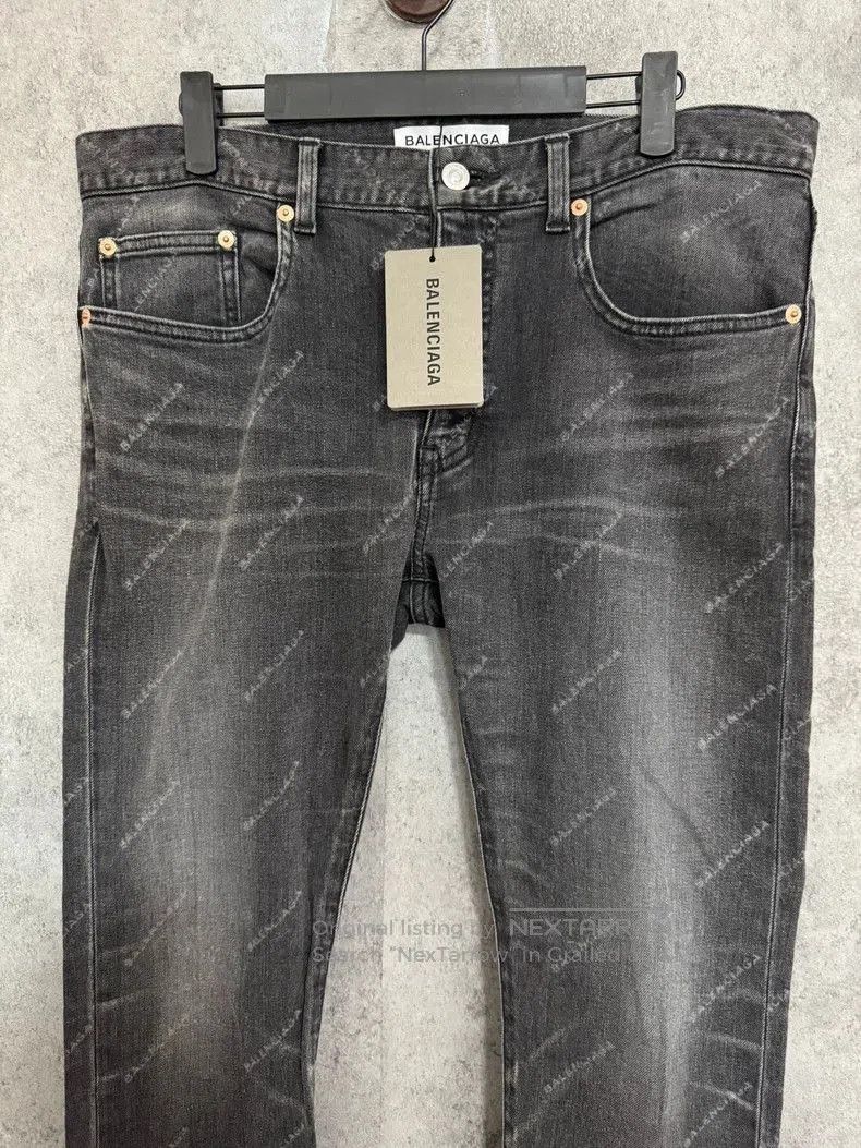Balenciaga Balenciaga Logo Print Black Grey Jeans. Size US 32 / EU 48 - 2 Thumbnail
