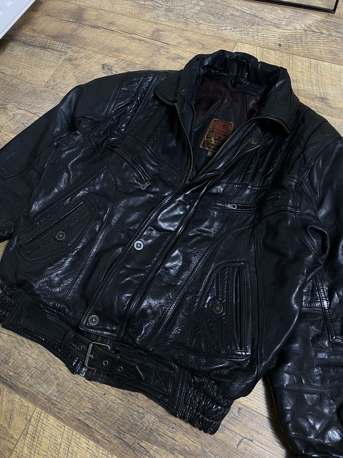 Leather Vintage UNION MASKIN CO Leather Bomber Jacket XL Size US XL / EU 56 / 4 - 5 Thumbnail