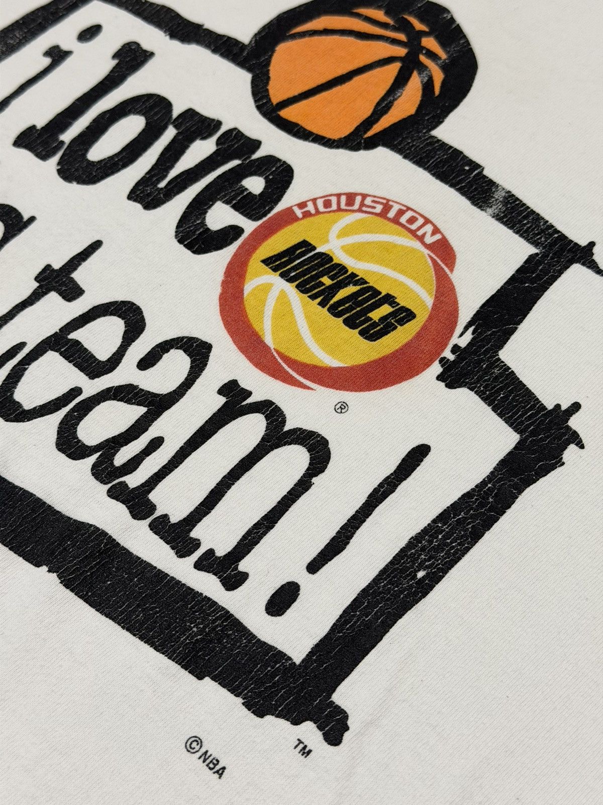 NBA Vintage 90s Houston Rockets “I Love This Team” NBA Tshirt L Size US L / EU 52-54 / 3 - 4 Thumbnail
