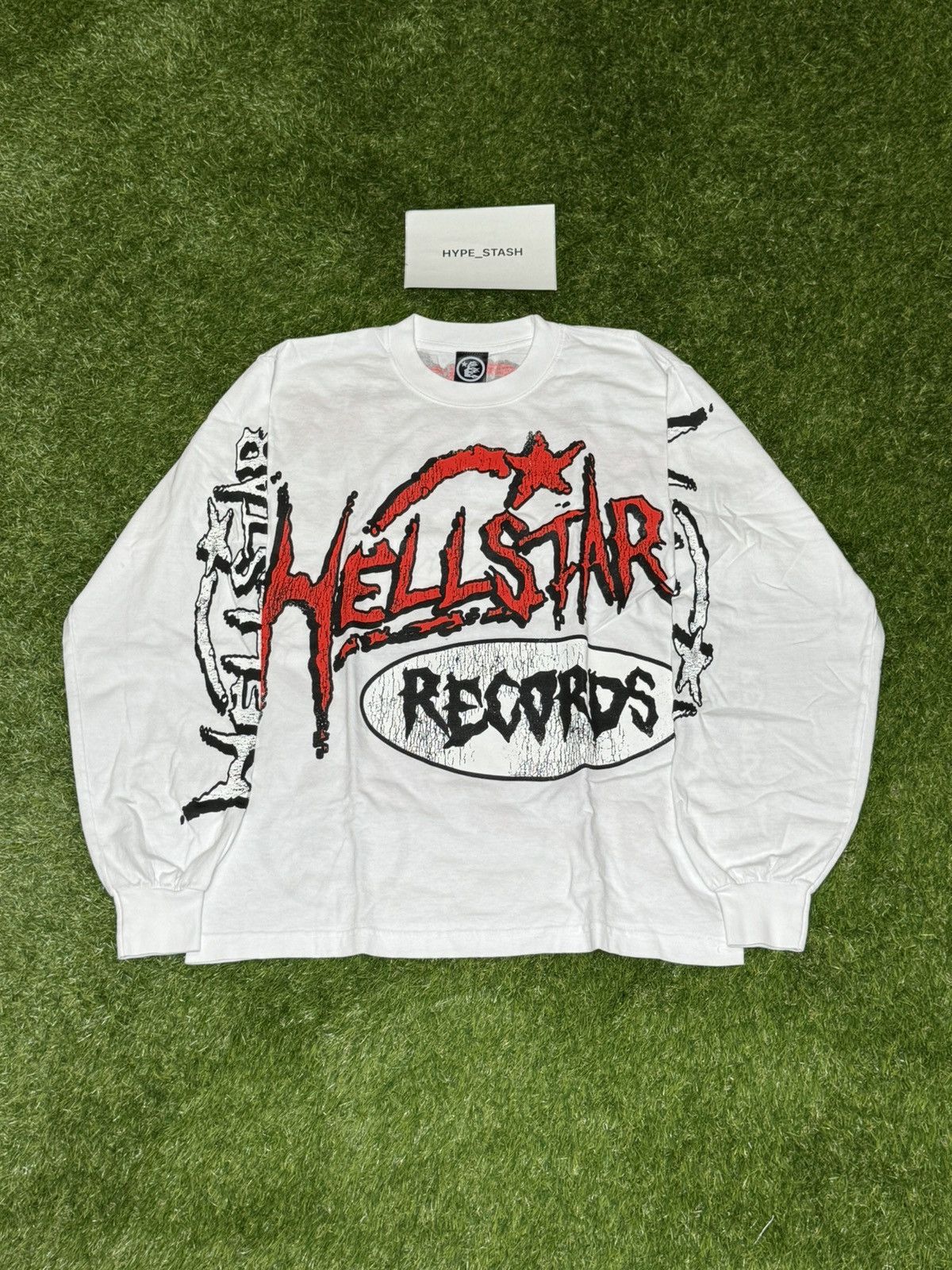 image of Hellstar Records Longsleeve in White, Men's (Size 2XL)