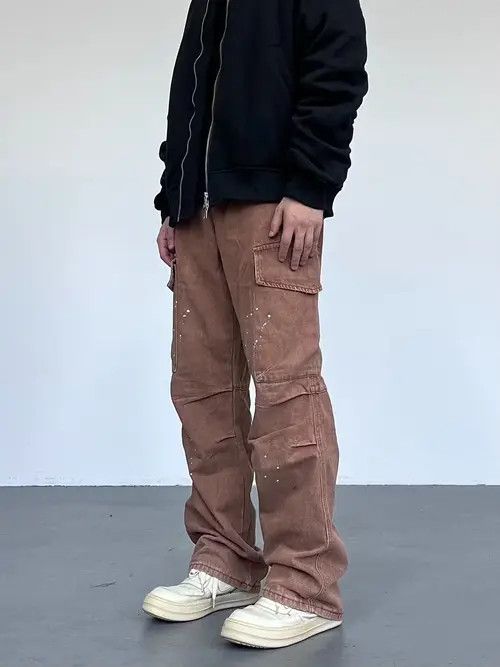Designer × Japanese Brand × Vintage faded flared paint cargo pants Size US 32 / EU 48 - 1 Thumbnail