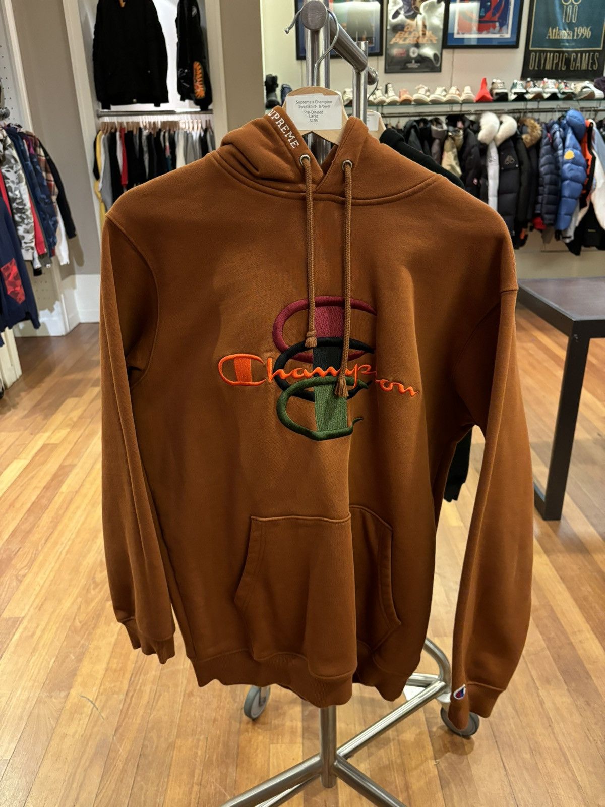 Champion Supreme Supreme x Champion Sweatshirt Brown Grailed