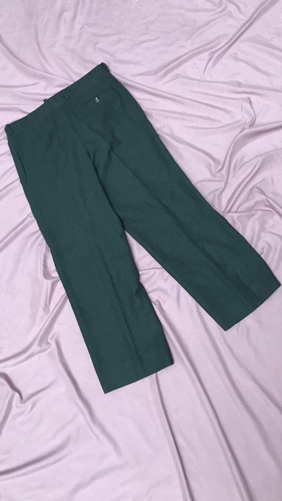 Lacoste LACOSTE HIGH WAISTED PLEATED TROUSER, DENCE WOOL FLANNEL Size 44R - 3 Thumbnail