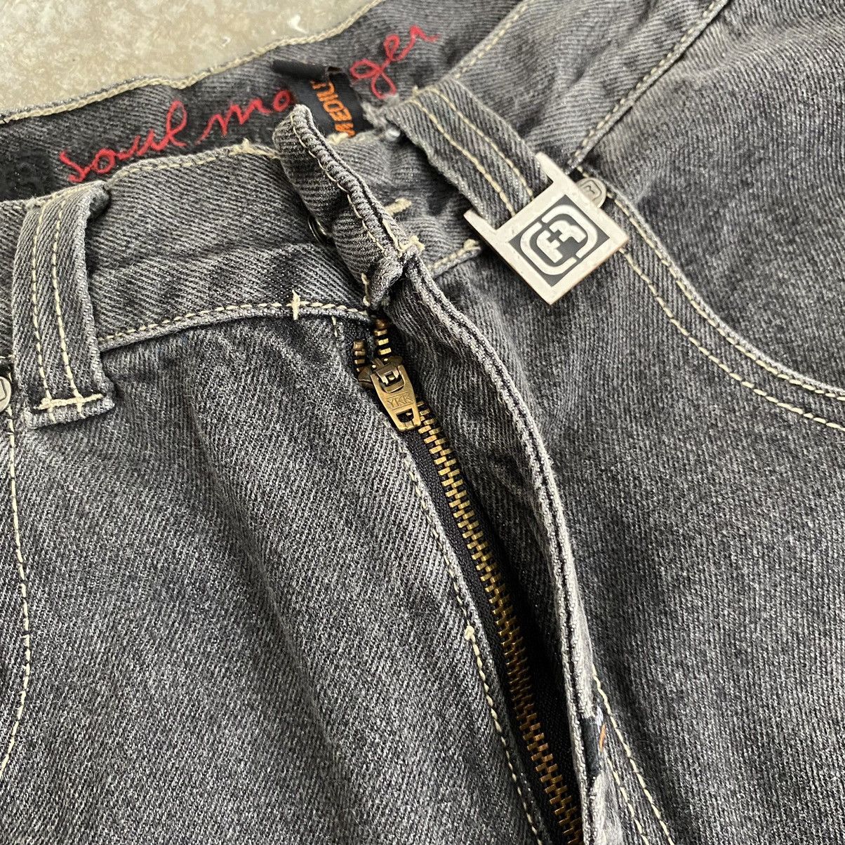 JNCO Vintage Freaky Massivebob Faded Grey Baggy Denim Jeans Size US 29 - 12 Thumbnail