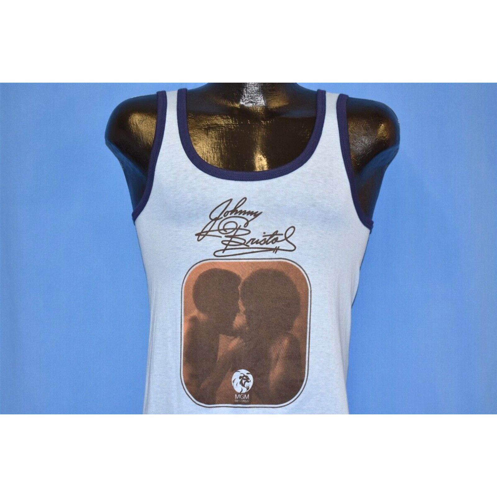 image of Vintage VTG 70's Johnny Bristol Love Takes Tears Feeling Magic Soul Tank Top T-Shirt Xs in White