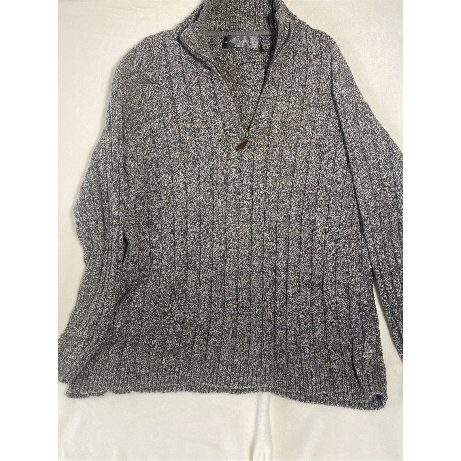 Oscar De La Renta Oscar De La Renta Men's L/S Pullover 1/4 Zip Gray Size XL Size US XL / EU 56 / 4 - 1 Thumbnail