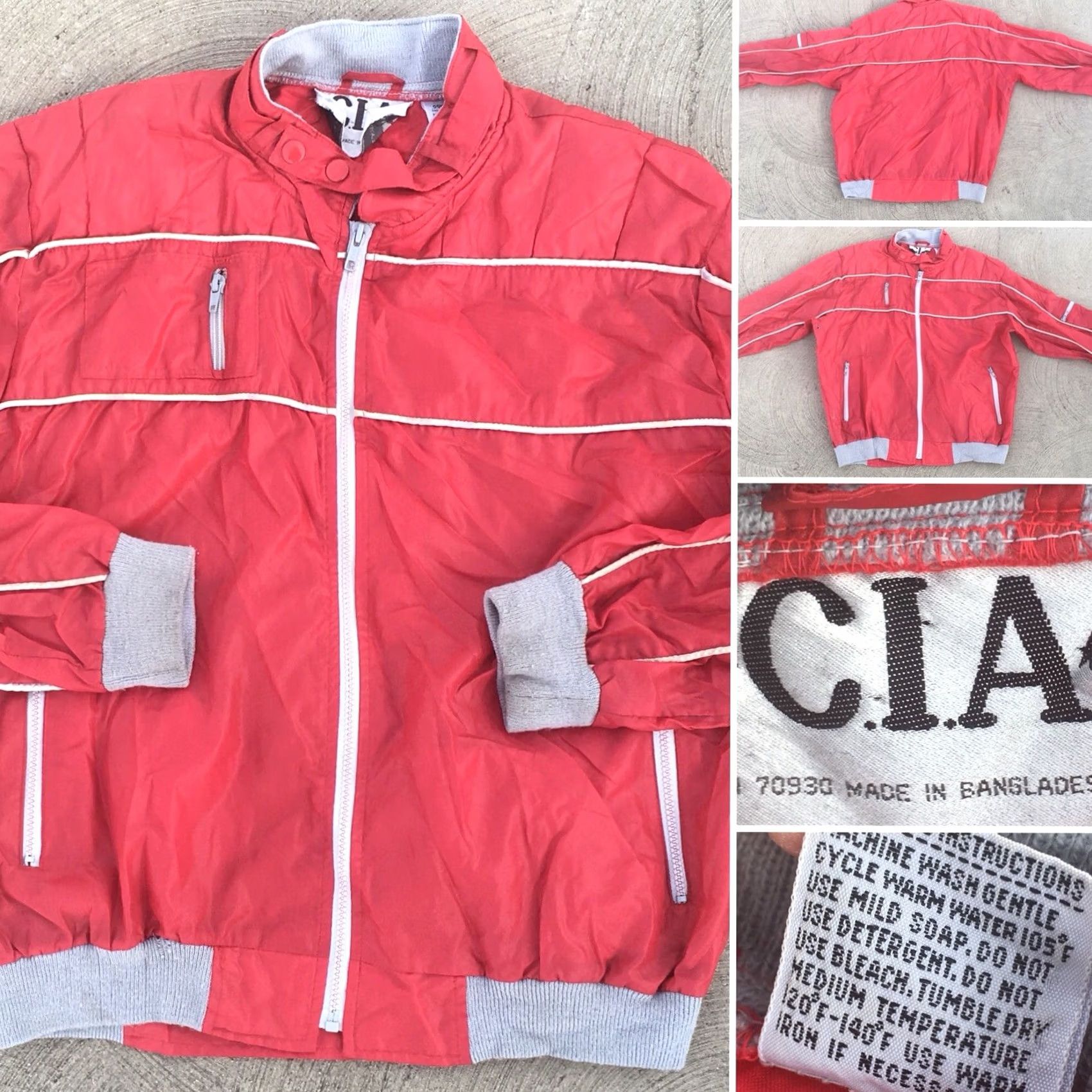 Vintage VINTAGE C.I.A. Jacket Windbreaker Red Nylon Racing 80s L XL RN 70930 Size US L / EU 52-54 / 3 - 3 Thumbnail
