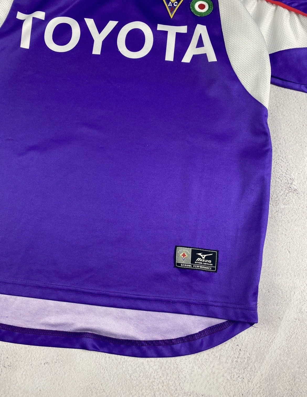 Mizuno Vintage AC Fiorentina 2001-2002 Home Football Mizuno Toyota Size US S / EU 44-46 / 1 - 2 Thumbnail