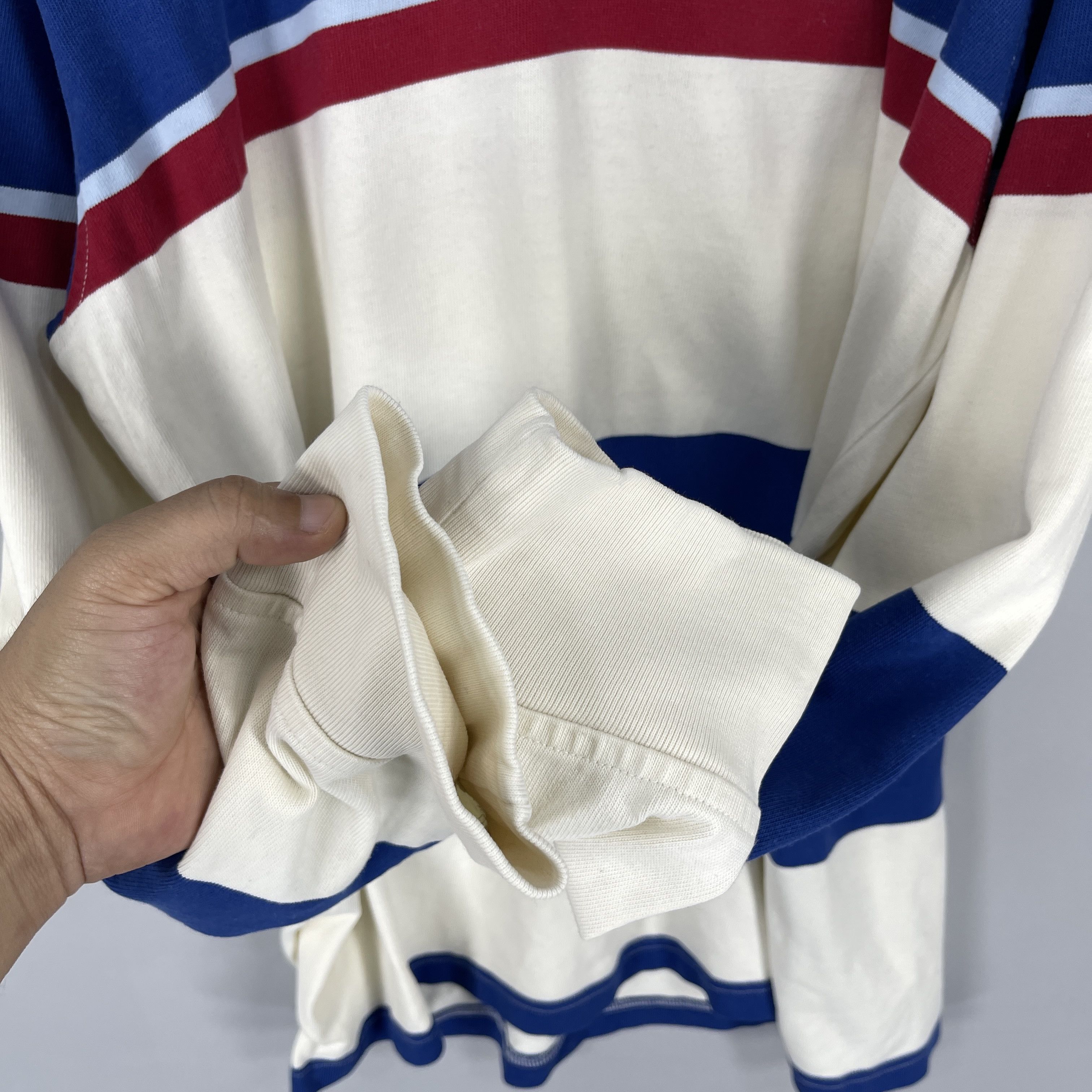 Tommy Hilfiger Vintage 1990s TOMMY HILFIGER Multi Stripe Polo Rugby Shirt Size US L / EU 52-54 / 3 - 6 Thumbnail