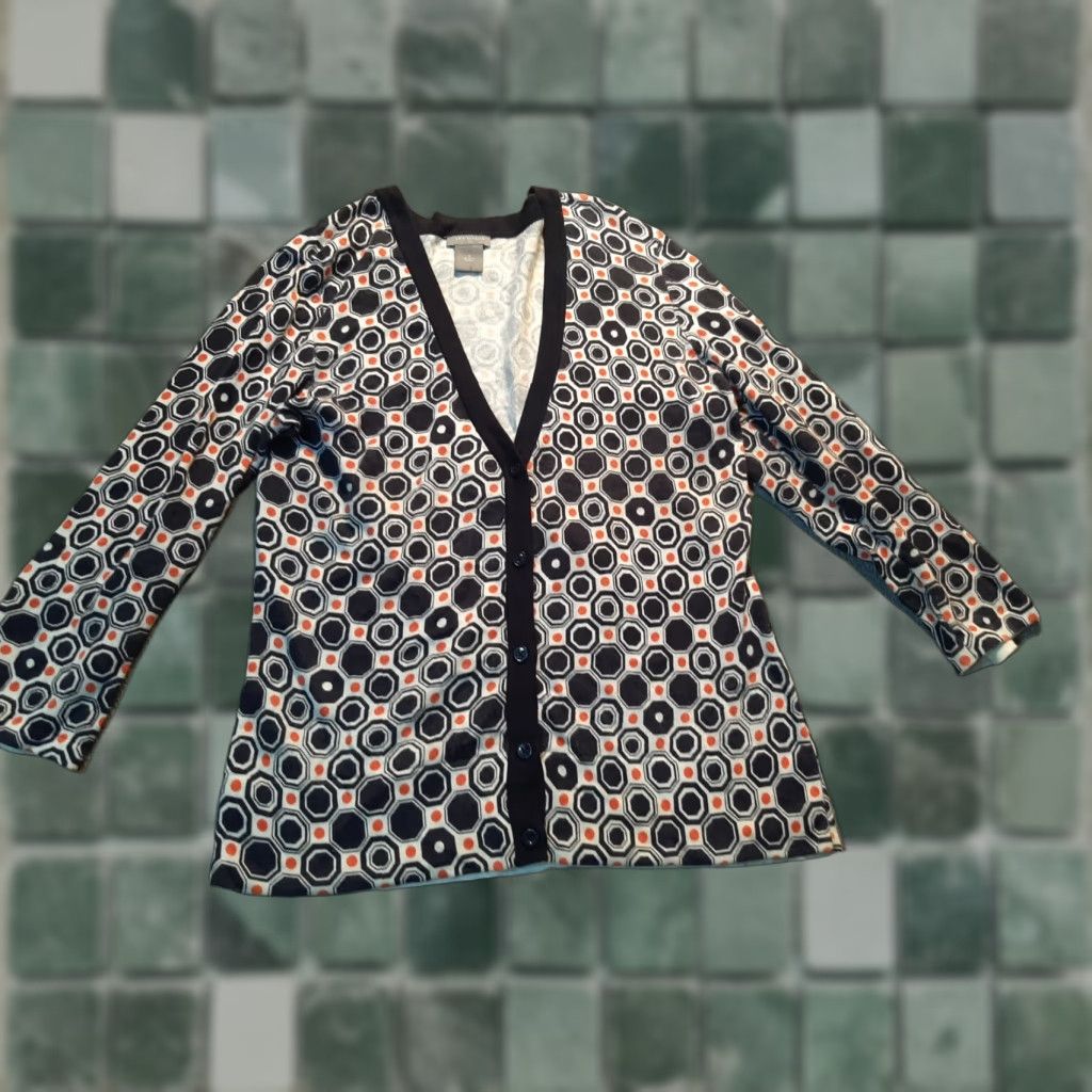 Ann Taylor Ann Taylor Sweater Cardigan Women Small S Blue White Button Up Long Sleeve Size S / US 4 / IT 40 - 1 Thumbnail