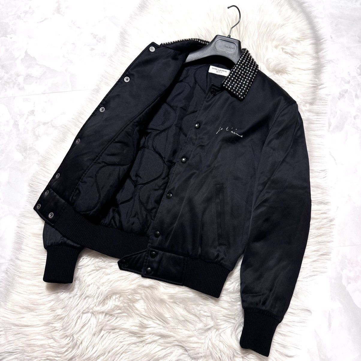 Saint Laurent Paris Saint Laurent Paris Je t'aime crystal teddy bomber jacket Size US XS / EU 42 / 0 - 4 Thumbnail