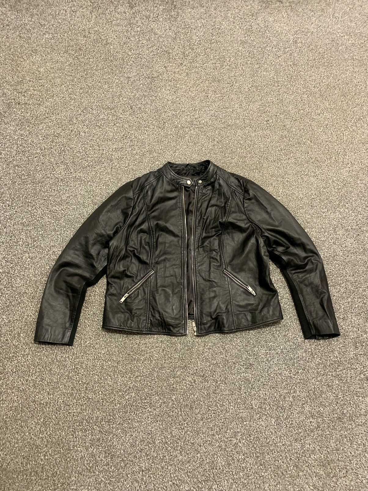 Japanese Brand Sheep Leather Zip Boxy Cafe Racer Jacket Size US M / EU 48-50 / 2 - 1 Thumbnail