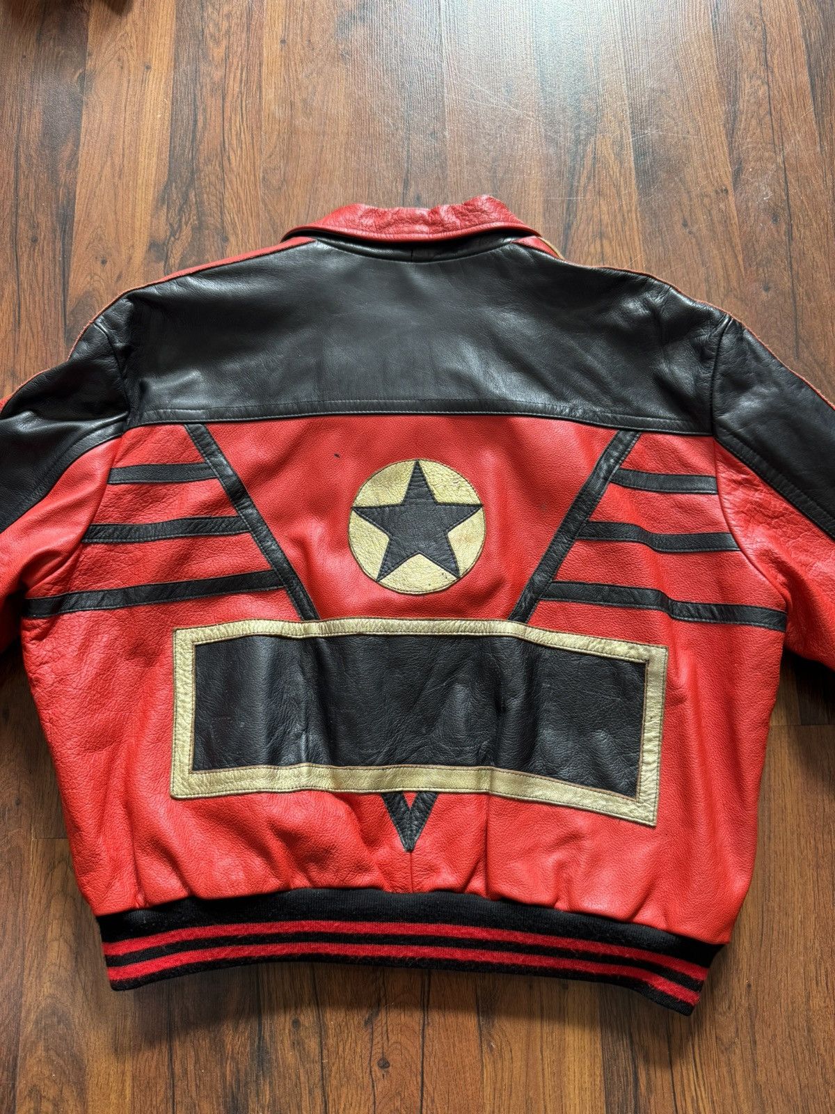 Leather Vintage Genuine Real Leather Jacket High Quality Rock Punk Size US XL / EU 56 / 4 - 8 Thumbnail