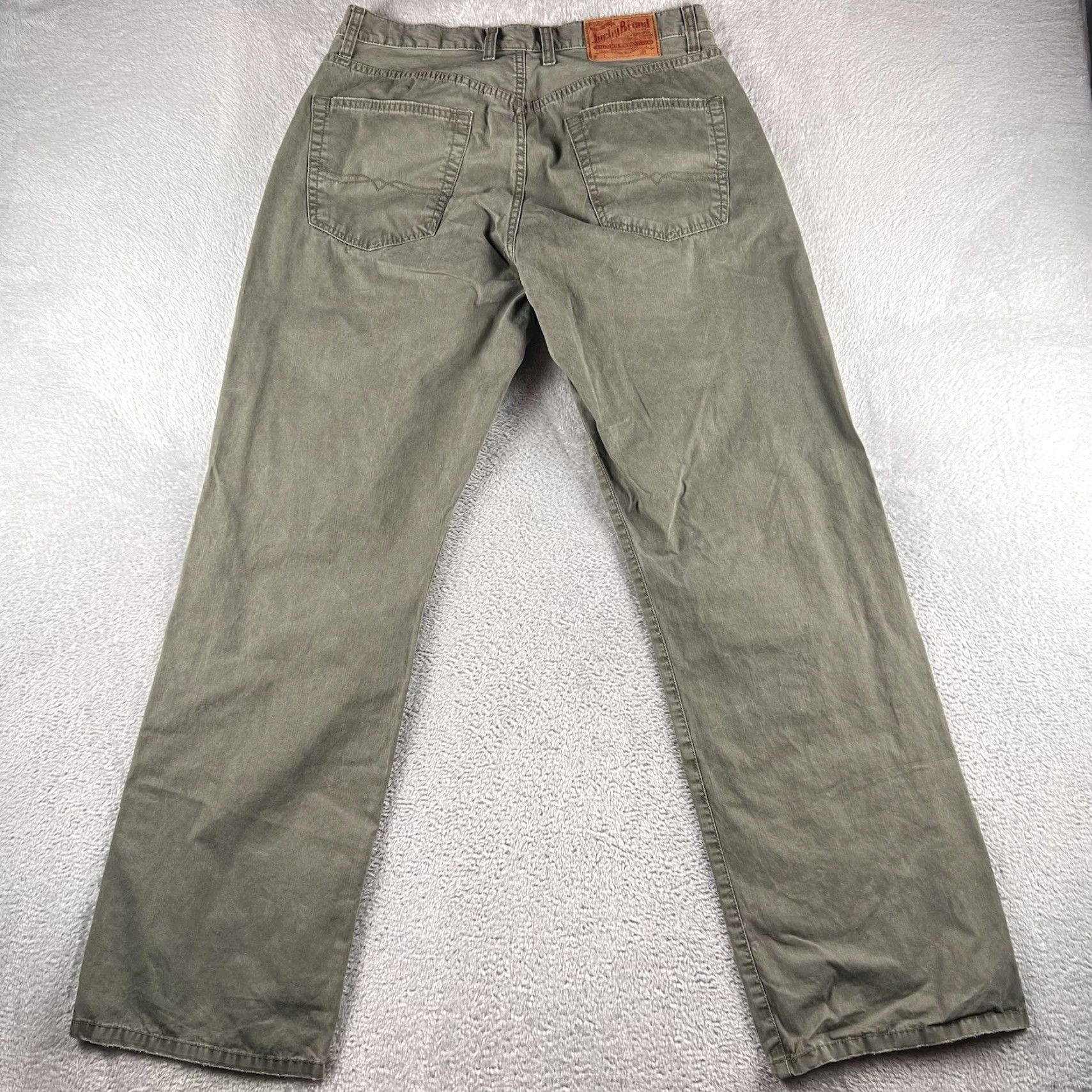 Lucky Brand Lucky Brand Chino Pants Mens 33R Olive Wide Leg Skater Military Y2K Era 7181J80 Size US 33 - 2 Thumbnail