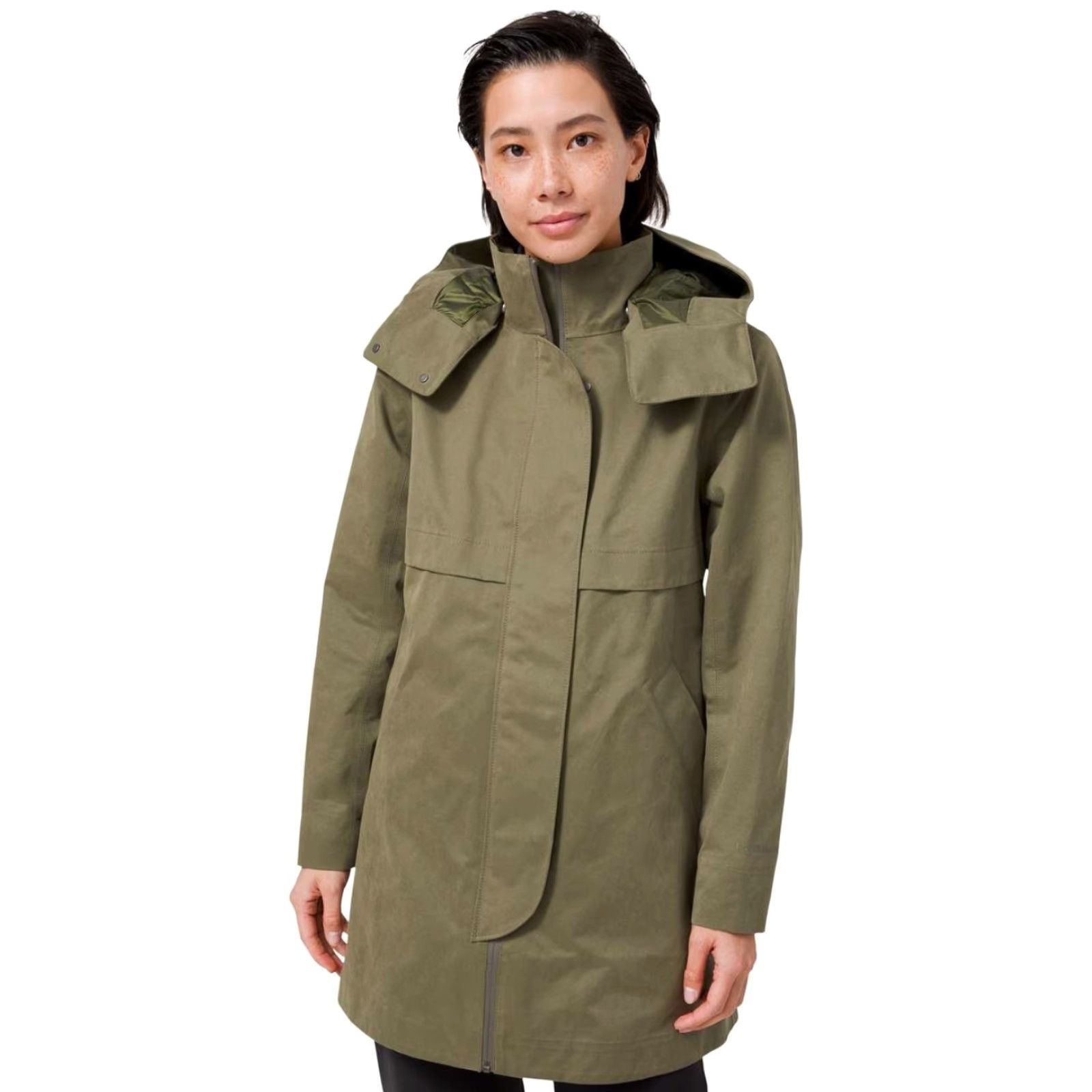 Lululemon Lululemon Rain Shaker Trench Jacket Womens 6 Full Zip Hooded Waterproof Softshell Green Long Sleeve Size M / US 6-8 / IT 42-44 - 2 Thumbnail