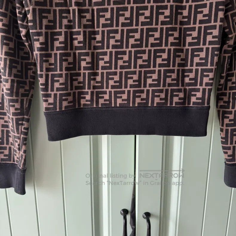 Fendi Fendi Monogram Printed Zip-up Jacket - 100% Cotton - Stand Size S / US 4 / IT 40 - 9 Thumbnail