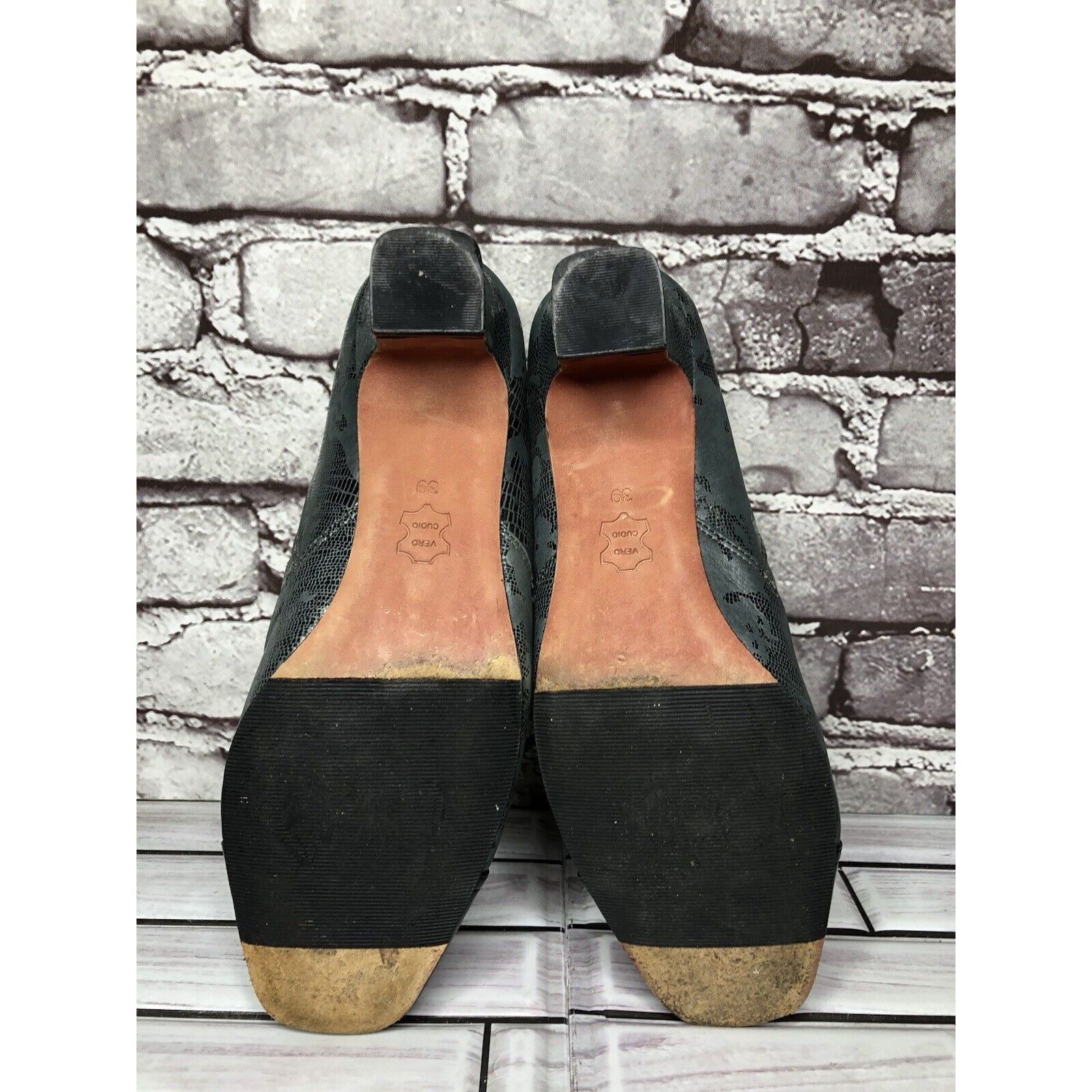 Other Oh! Healthy Heels Blue Gray Leather Croc Print Ankle Heel Bo Size US 8.5 / IT 38.5 - 10 Thumbnail