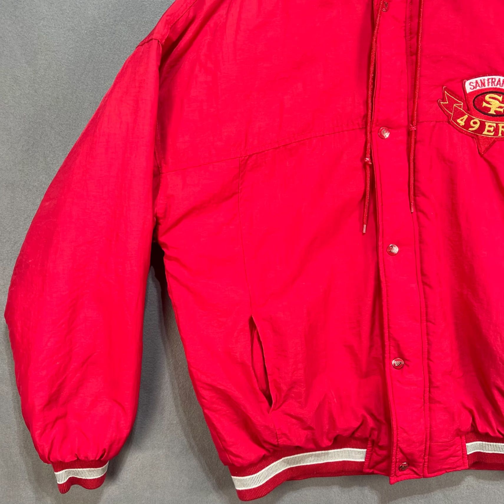 Vintage VINTAGE Hawk Activewear Sports San Francisco 49ers Hooded Jacket XL Red Puffer Jacket Mens Size US XL / EU 56 / 4 - 6 Thumbnail