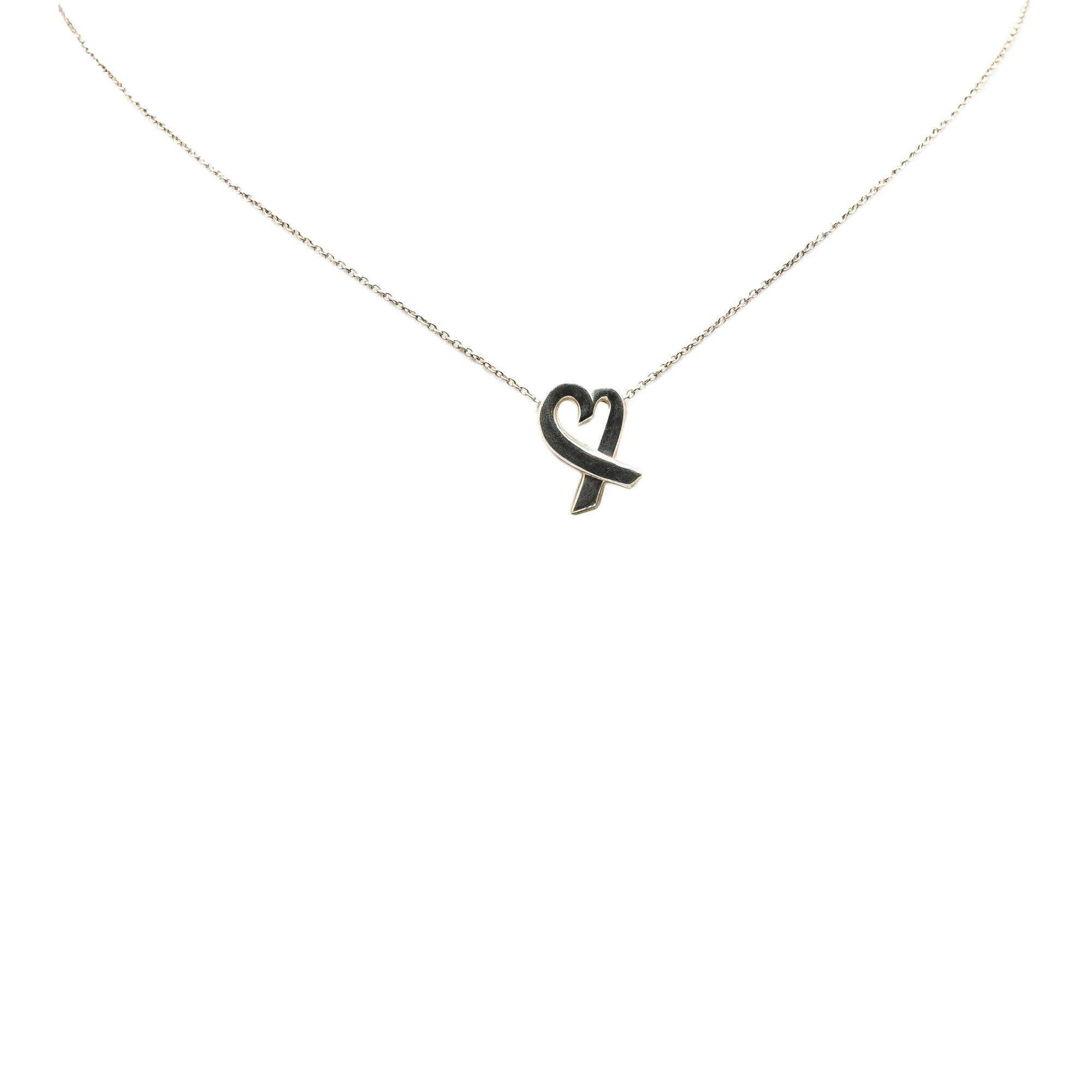 Tiffany & Co. Tiffany Paloma Picasso Sterling Silver Loving Heart Pendant Necklace Silver Size ONE SIZE - 1 Thumbnail