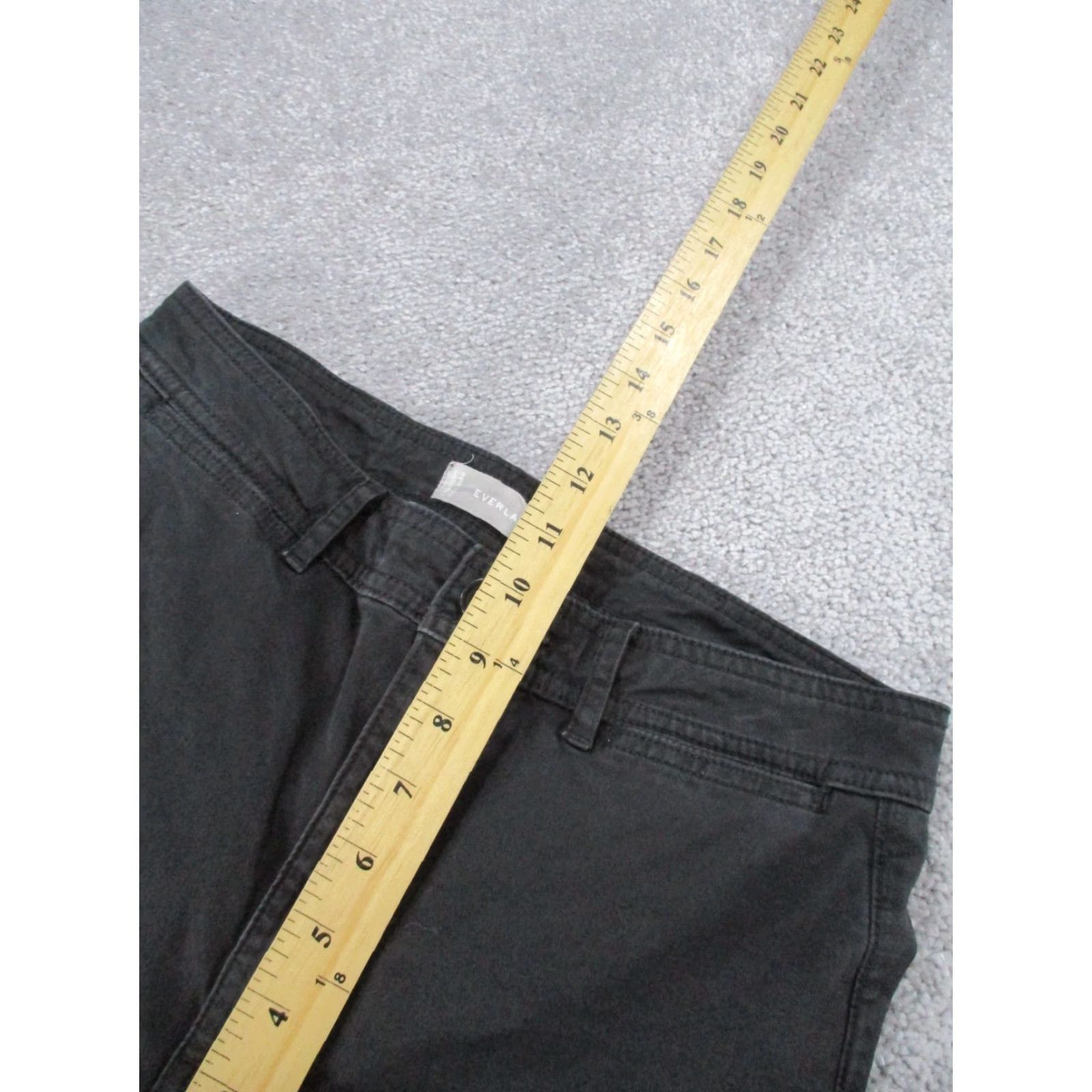 Everlane VINTAGE Everlane Pants Womens Regular 2 Black Cropped Wide-Leg Chino Lightweight Cotton Size 26" / US 2 / IT 38 - 7 Thumbnail