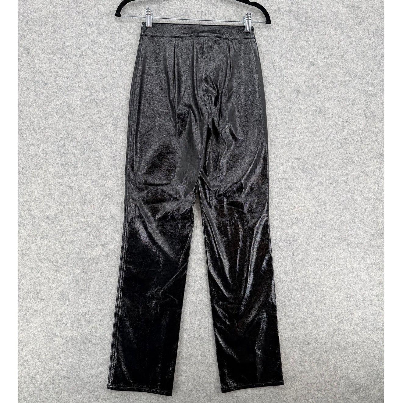 Aritzia Aritzia Wilfred Black Vegan Leather Straight Leg Trousers 00 Size 24" / US 00 / IT 34 - 4 Thumbnail