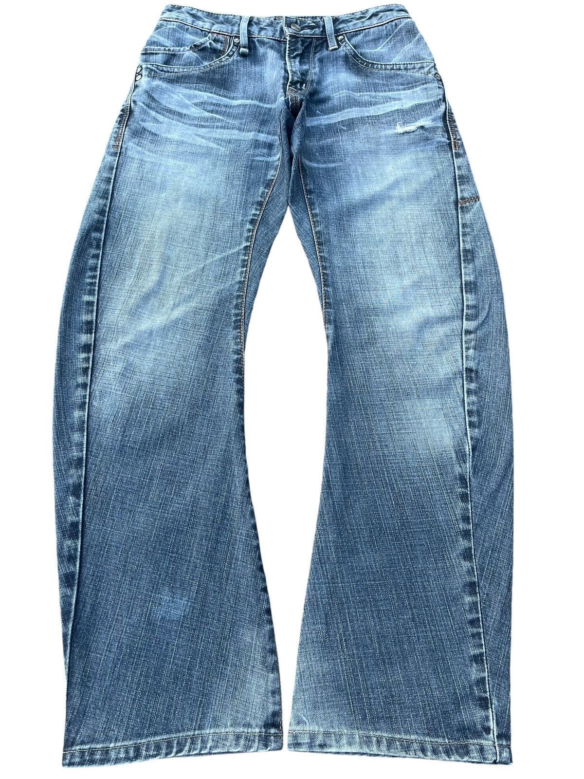 Japanese Brand Vintage Japanese Brand Blue Washed J Cut Vulgar Barrel Jeans Size US 28 / EU 44 - 1 Thumbnail