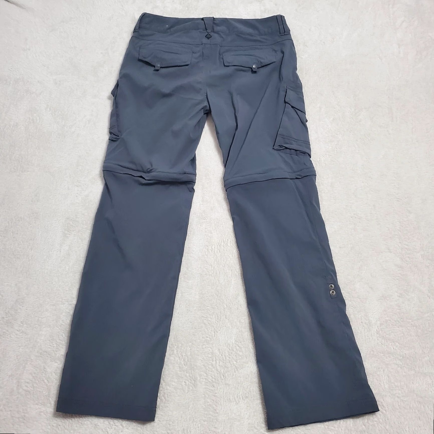 Prana prAna Pants Women 8 Gray Cargo Convertible Nylon Travel Outdoor Hiking Gorpcore Size 30" / US 8 / IT 44 - 2 Thumbnail