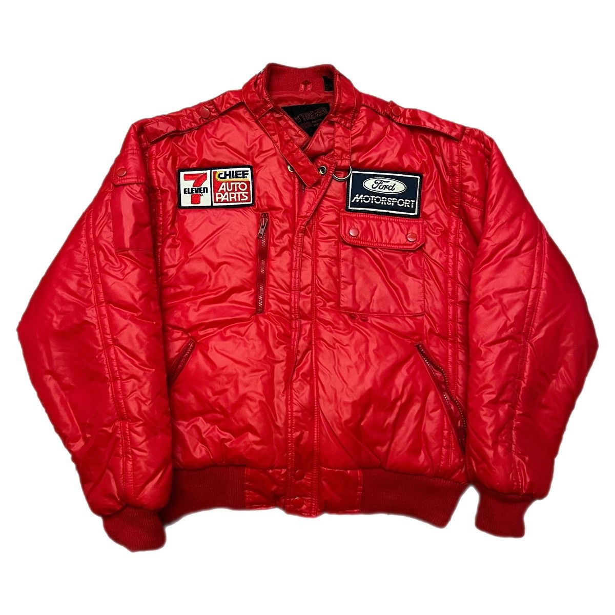 Vintage Vintage 90’s Upstream Racing Division Red Puffer Jacket | Grailed