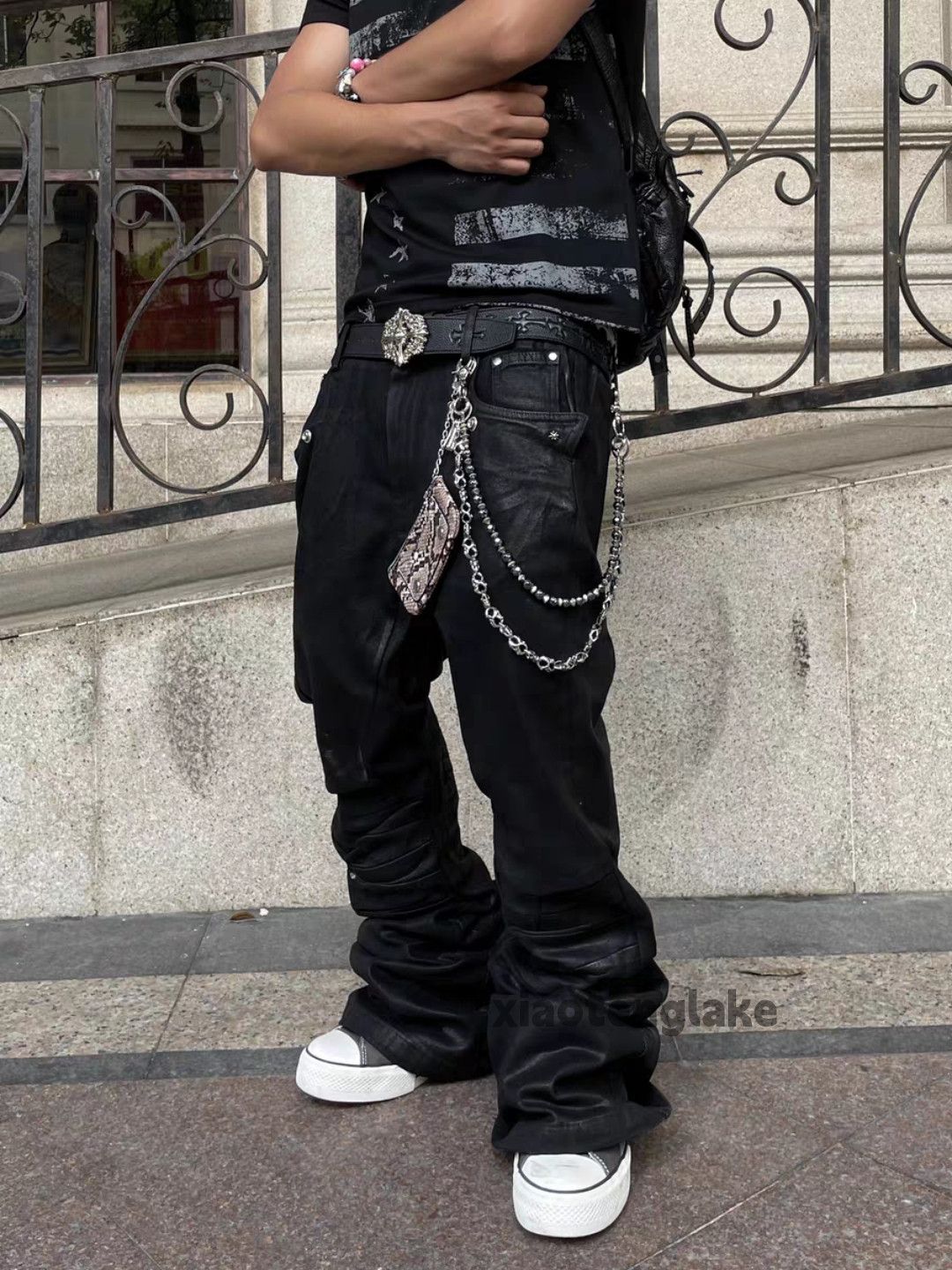 Jean ltx erd vetements style flared Stack punk grunge jeans | Grailed