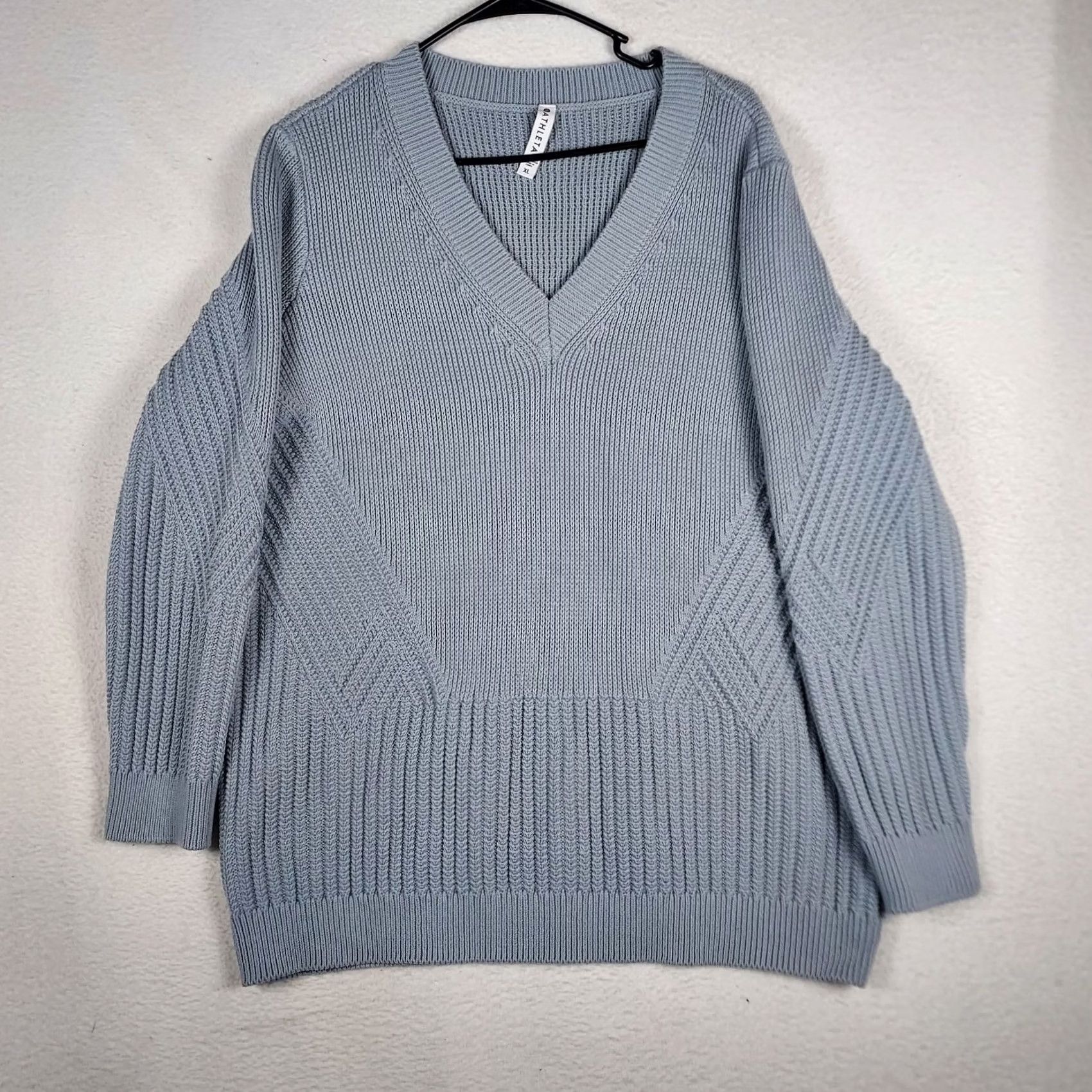 Athleta VINTAGE? No — Athleta Womens XL Blue Knit Sweater Pullover Cotton Blend Casual Size XL / US 12-14 / IT 48-50 - 2 Thumbnail