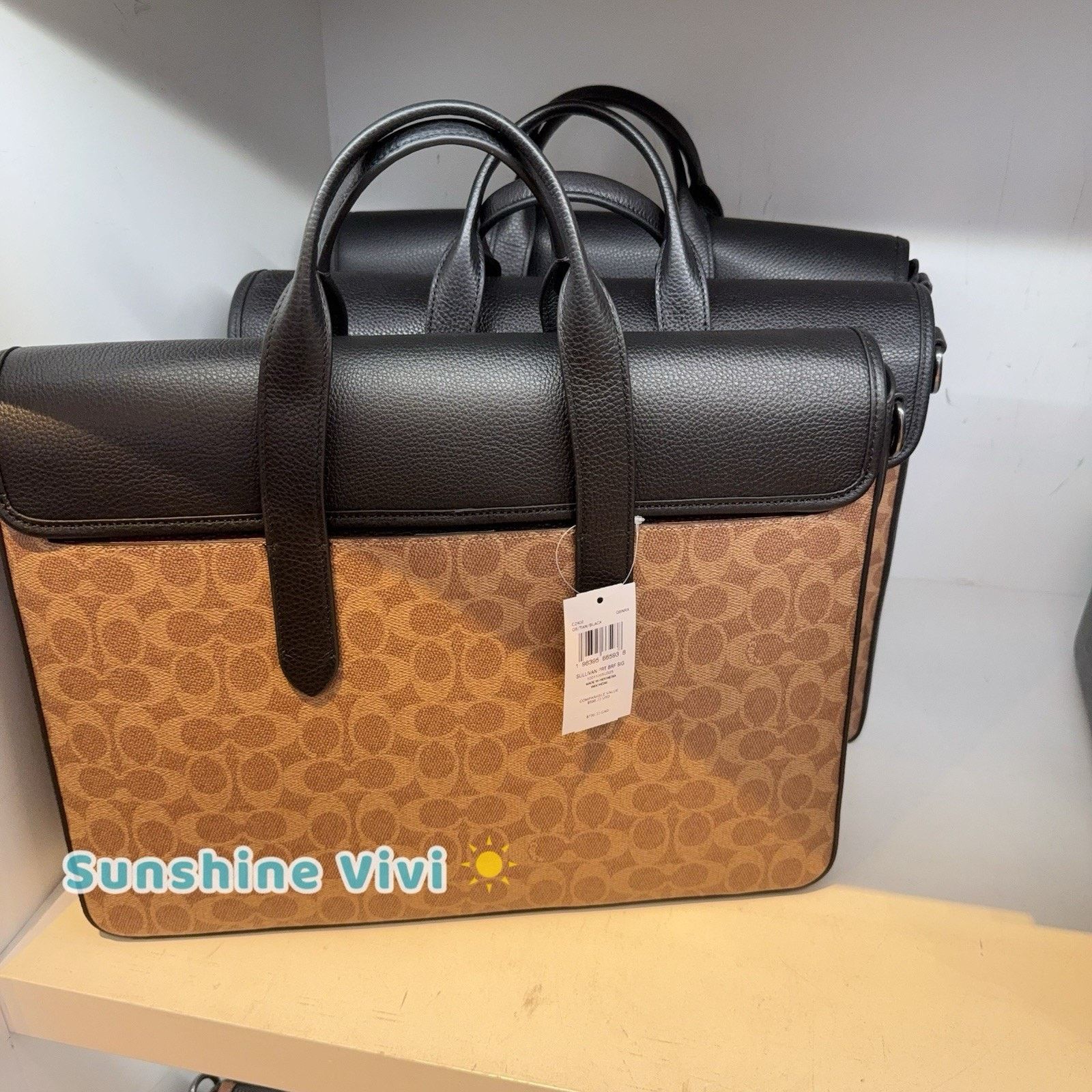 Coach NWT Coach Sullivan Portfolio Brief Canvas cz402 tan Black Size ONE SIZE - 2 Thumbnail