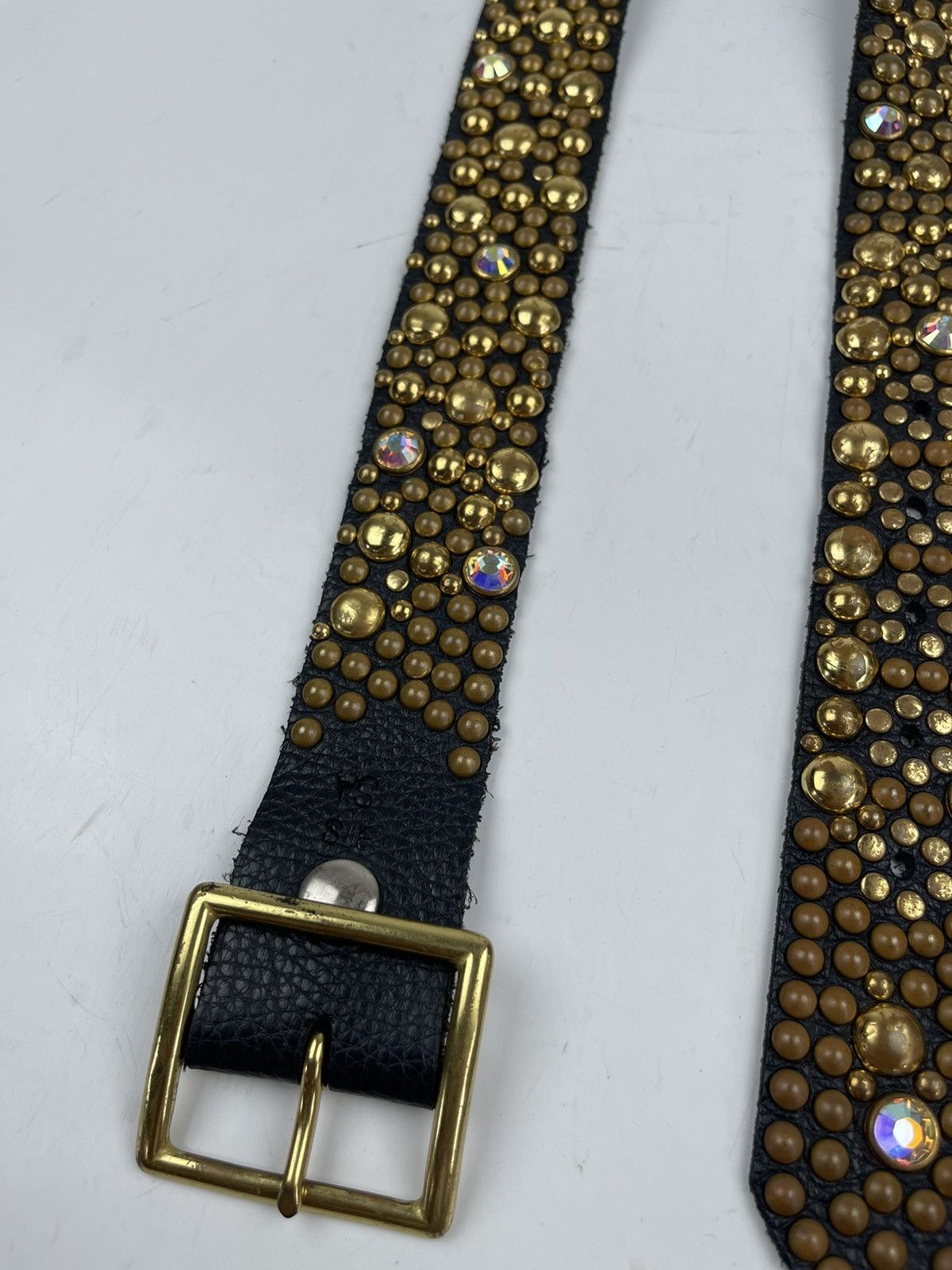 Japanese Brand studded leather belt tc12 Size 34 - 3 Thumbnail