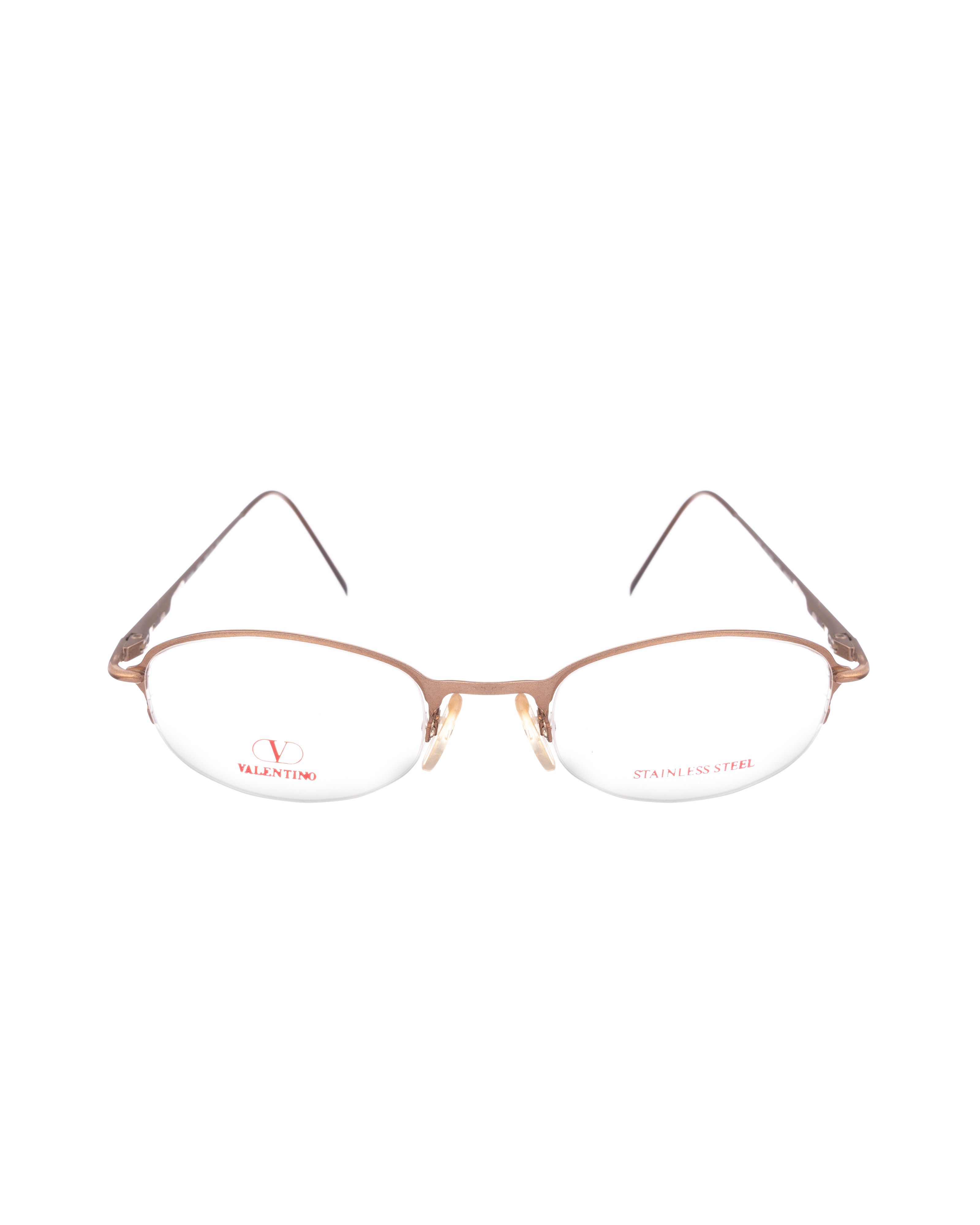 Valentino Valentino '90s Gold Round Half-Rim Glasses Size ONE SIZE - 3 Thumbnail