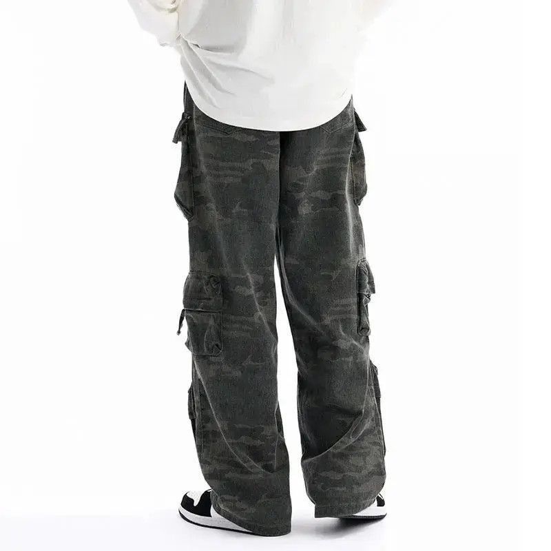 Japanese Brand Men Cargo Camouflage Pockets Denim Pants Size US 32 / EU 48 - 4 Thumbnail
