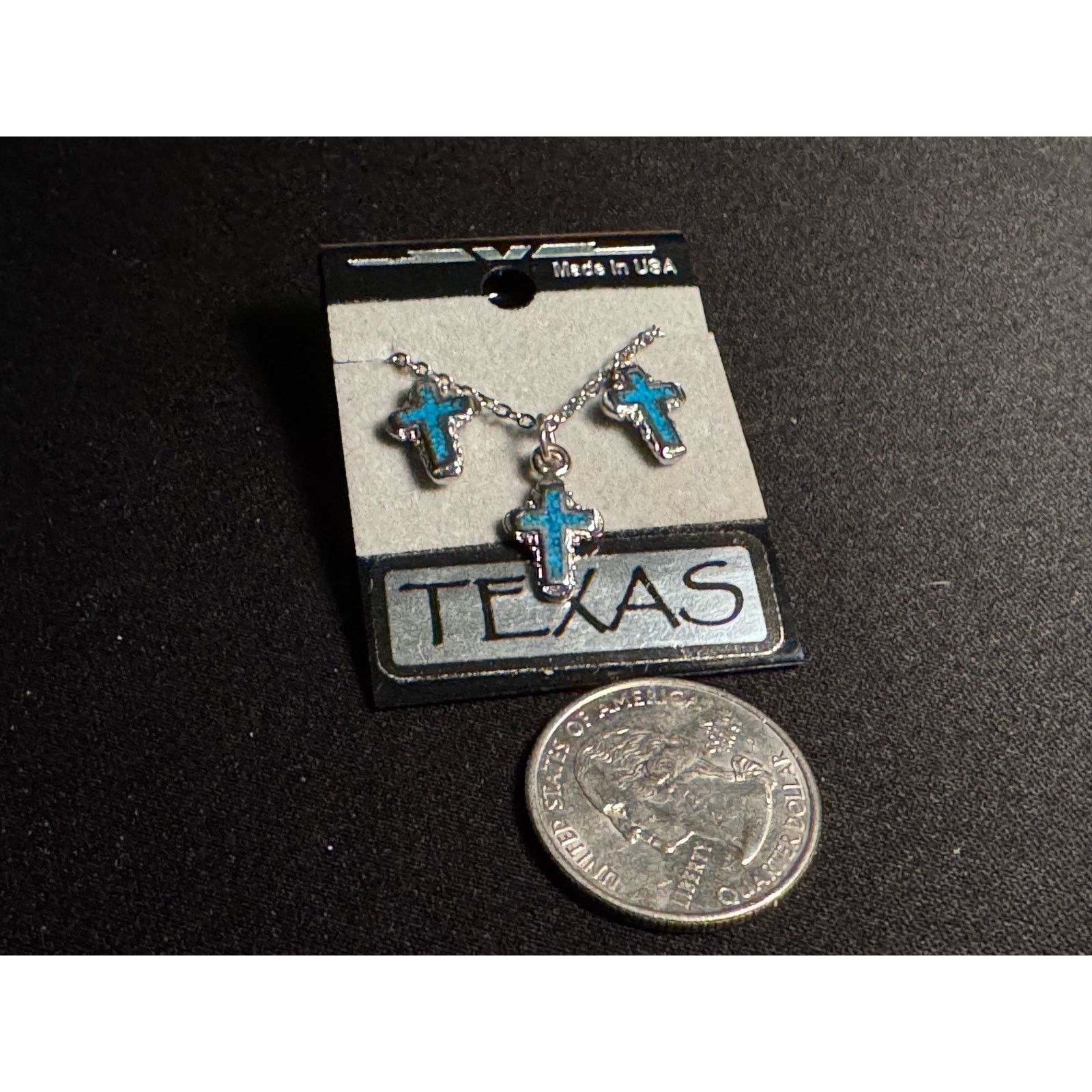 Other Texas Necklace & Earrings Turquoise Cross Vintage Size ONE SIZE - 4 Thumbnail