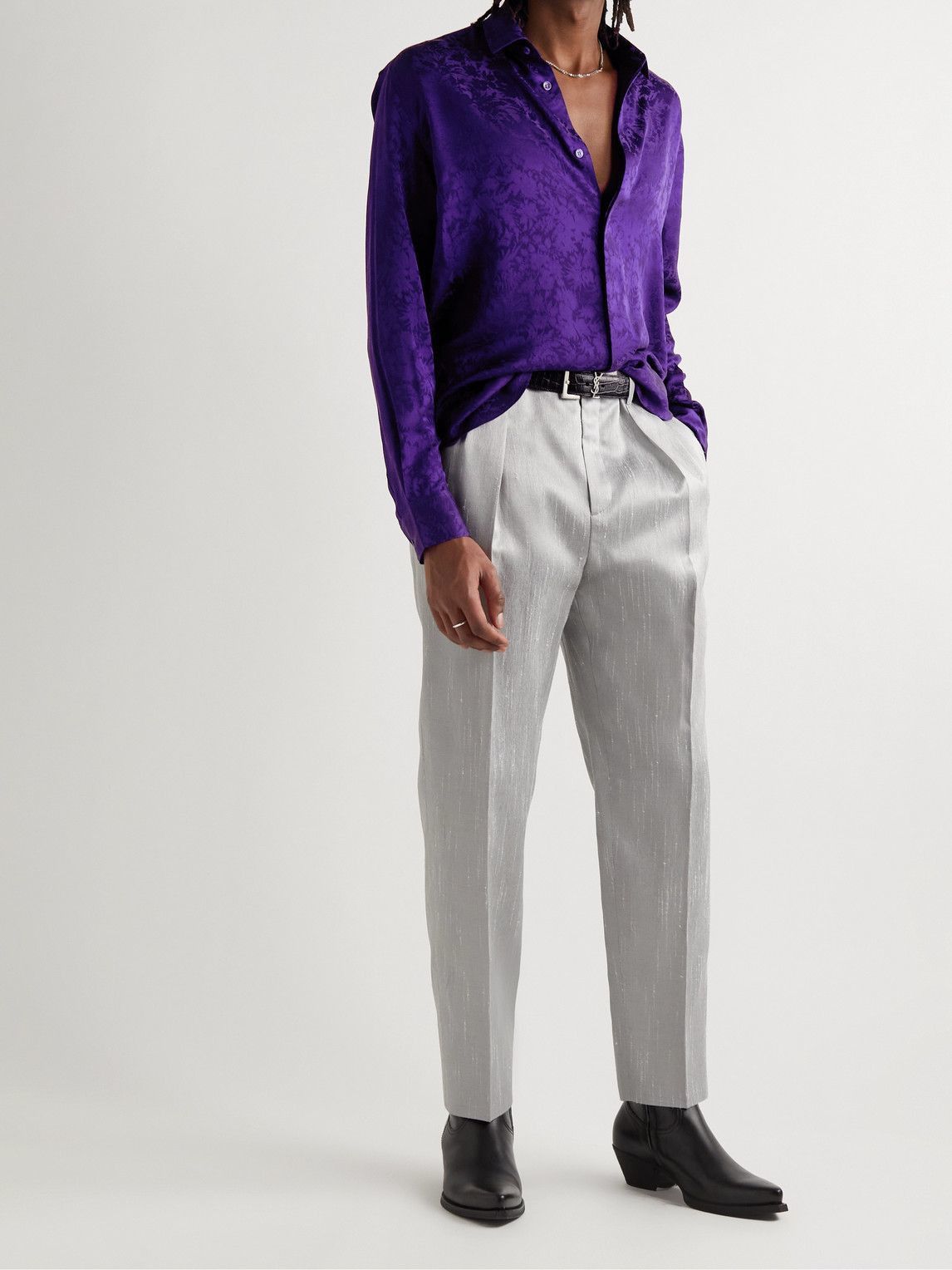 Saint Laurent Paris SS22 Saint Laurent Silk Brocade Shirt Size US M / EU 48-50 / 2 - 1 Thumbnail