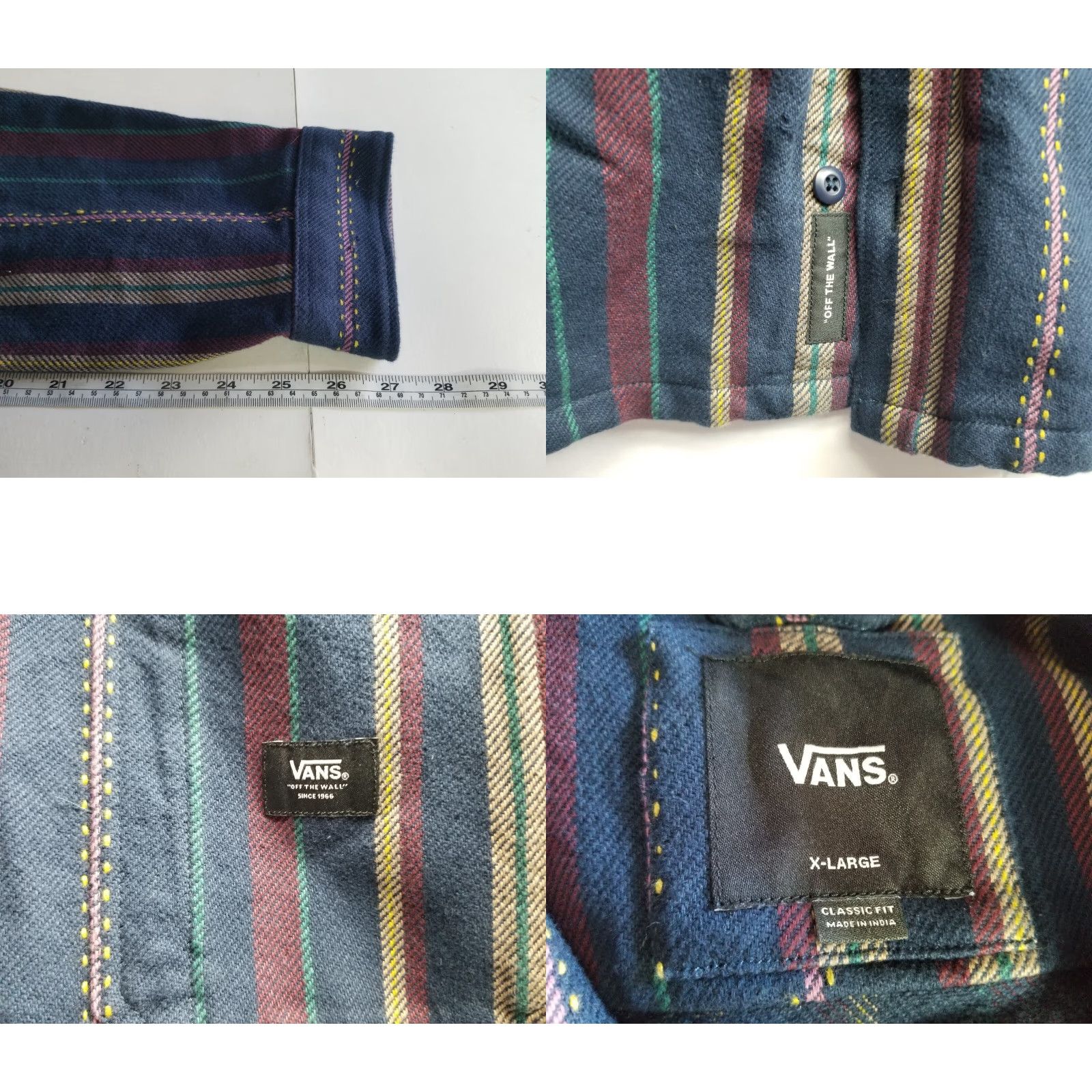 Vans VANS Shirt Mens XL Long Sleeve Button Up Casual Heavy Cotton Skatboarding Plaid Multicolor Button-Up All Seasons Casual Mens XL Size US XL / EU 56 / 4 - 8 Thumbnail