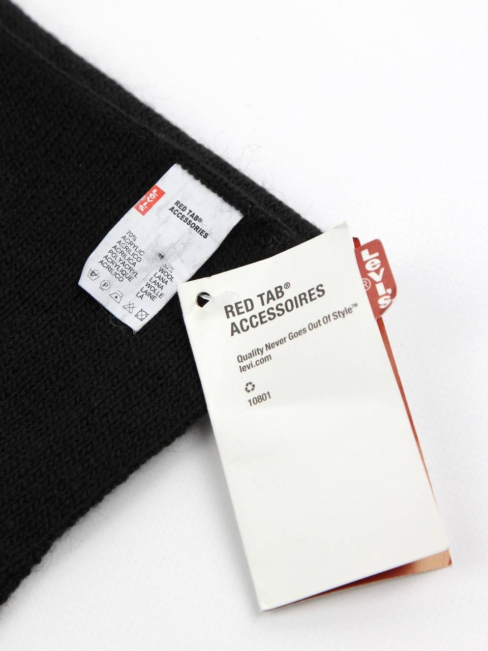 Levi's LEVI'S Knitted black scarf with wool Size ONE SIZE - 3 Thumbnail