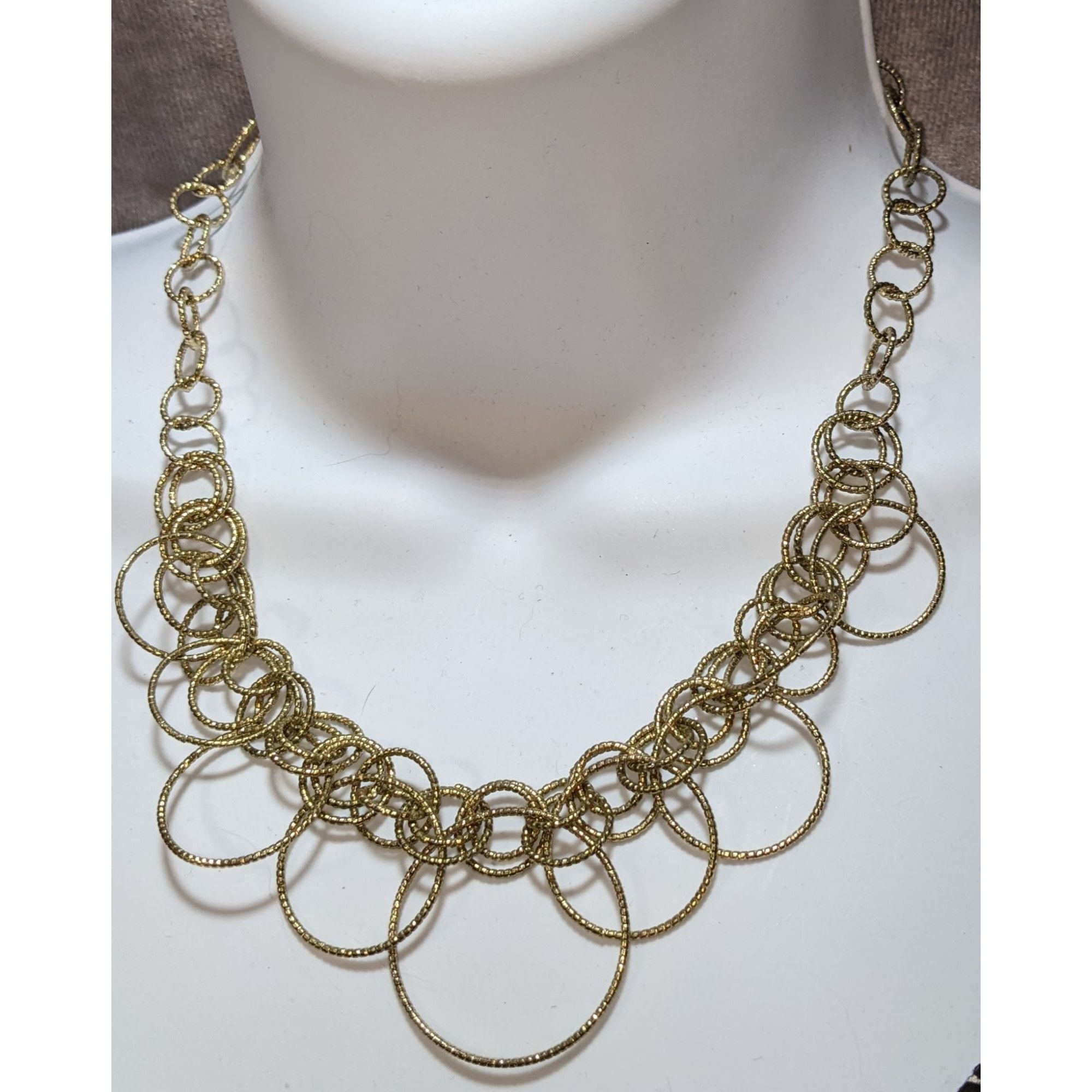 Other Casual Silver-Tone Necklace With Textured Rings Size ONE SIZE - 1 Thumbnail