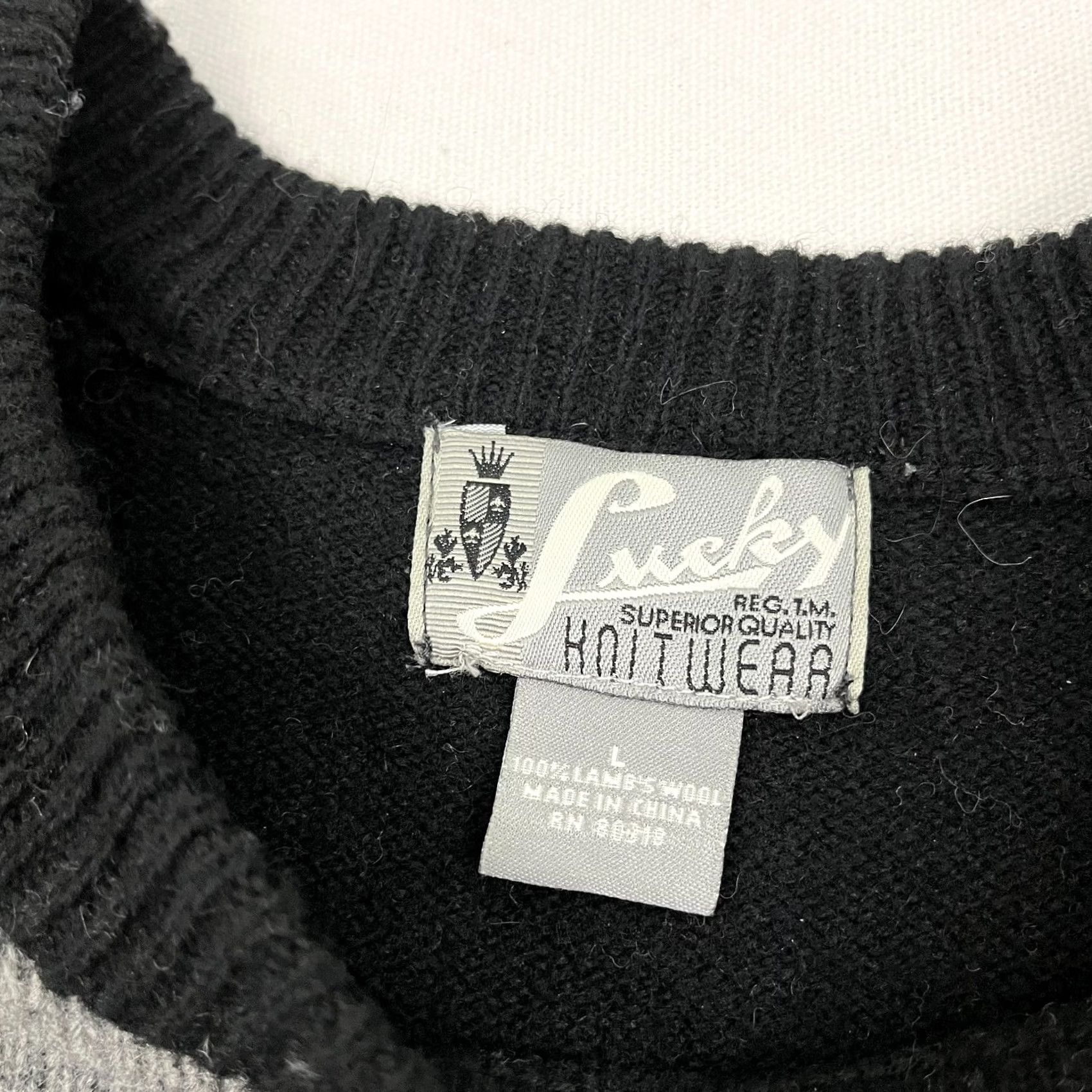 Lucky Brand VINTAGE Lucky Brand Skull Print Knitwear Sweater Mens L Gray Wool Crew Neck Pullover Size US L / EU 52-54 / 3 - 4 Thumbnail